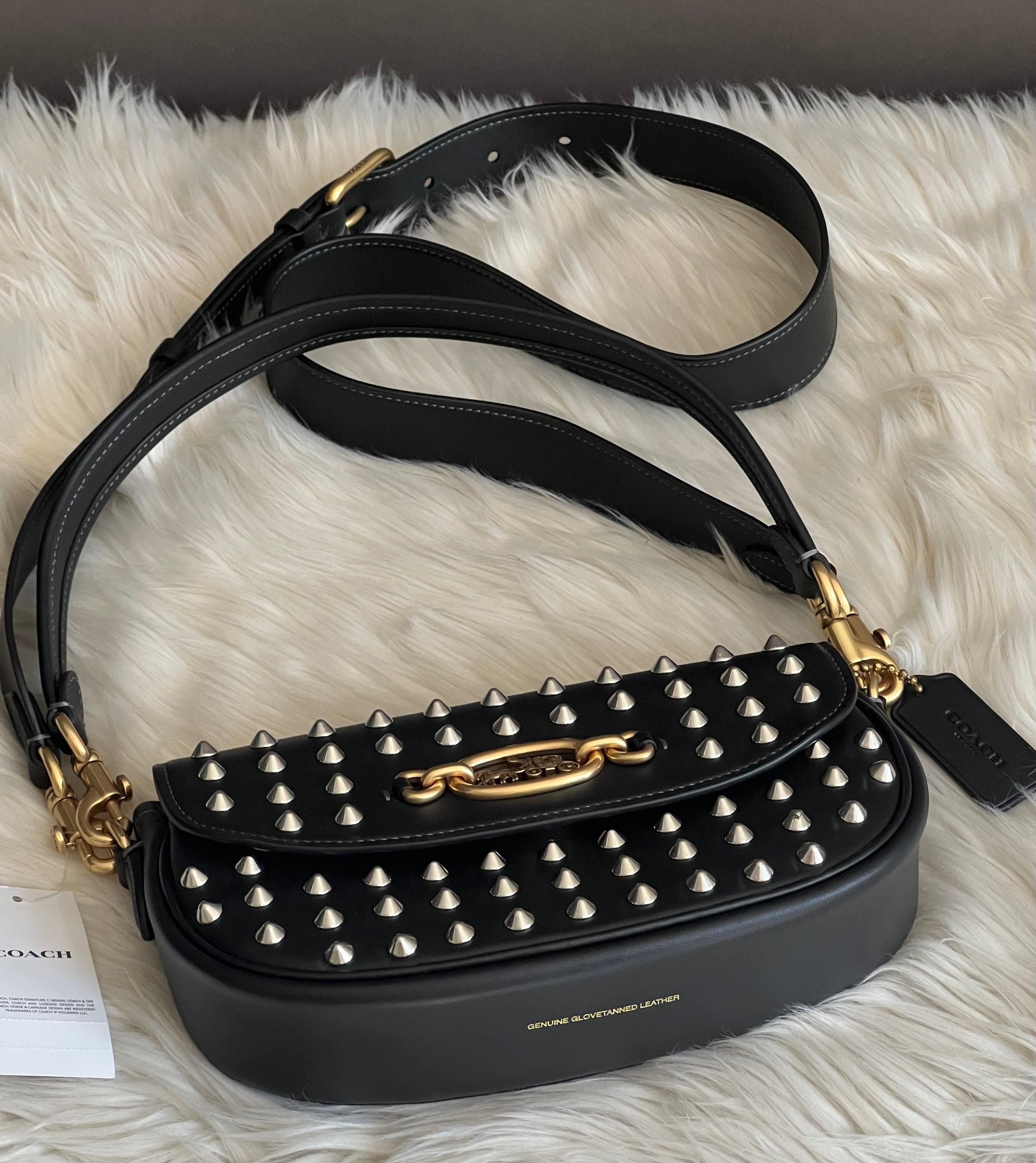 Coach stud shoulder outlets bag