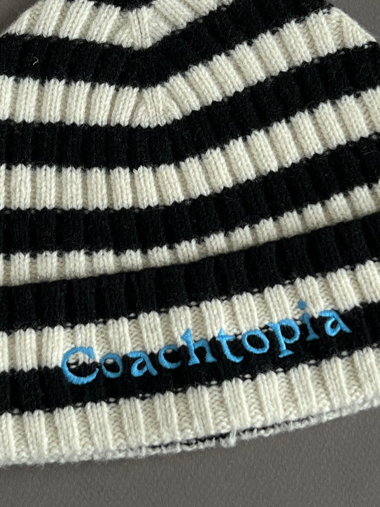 Coach Beanie with Stripe Pattern