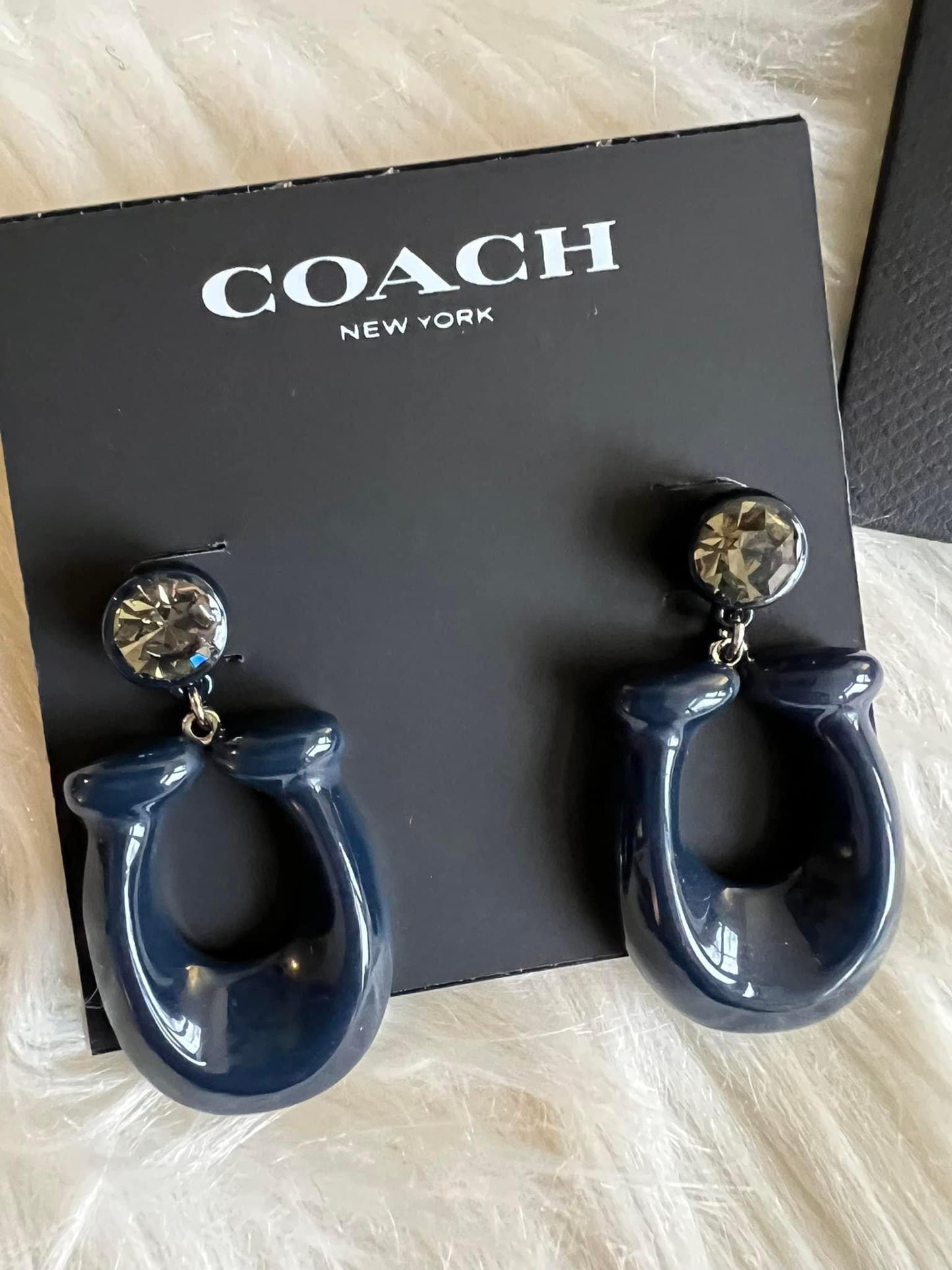 Coach Large Signature Enamel Earrings