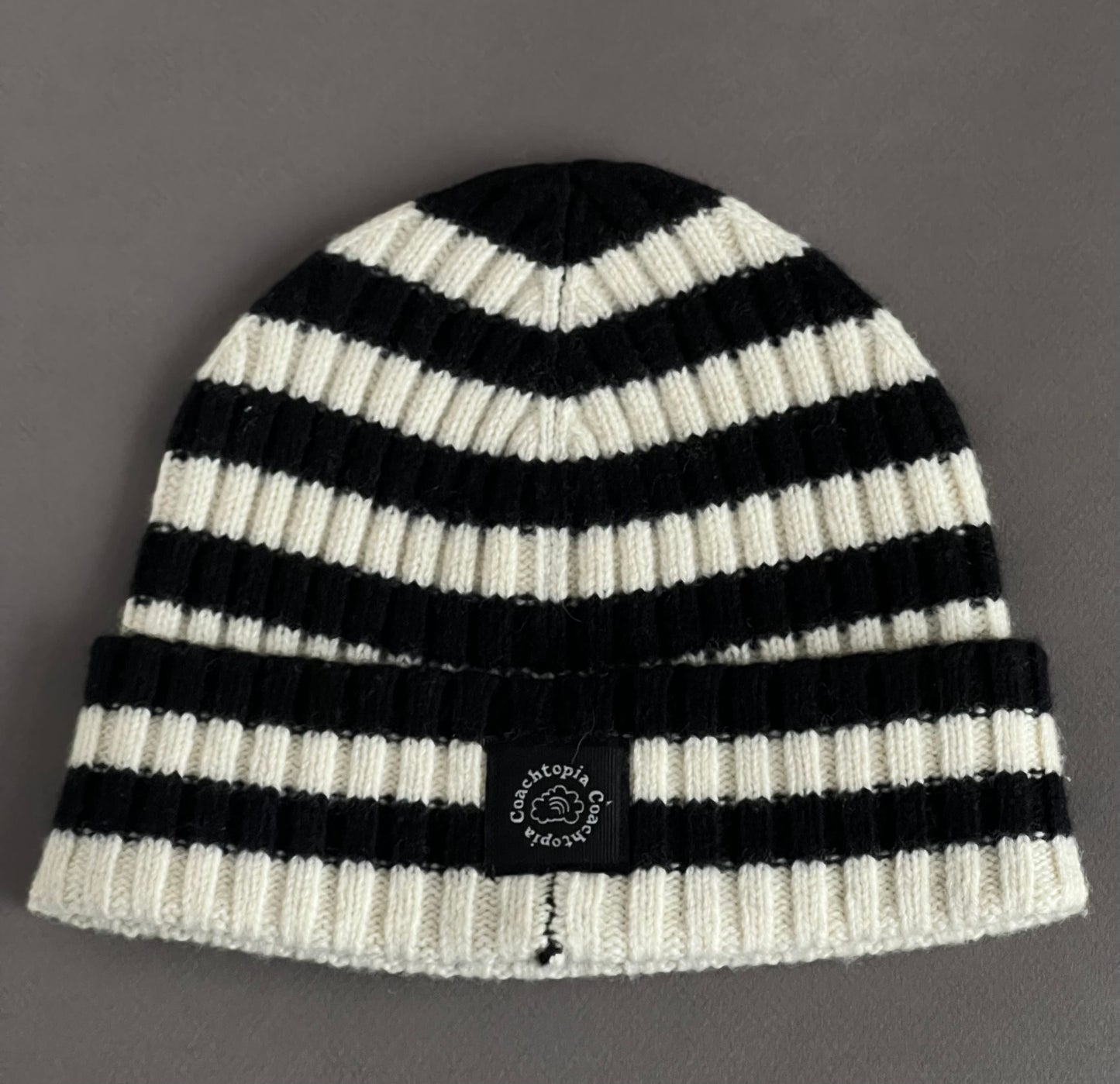 Coach Beanie with Stripe Pattern