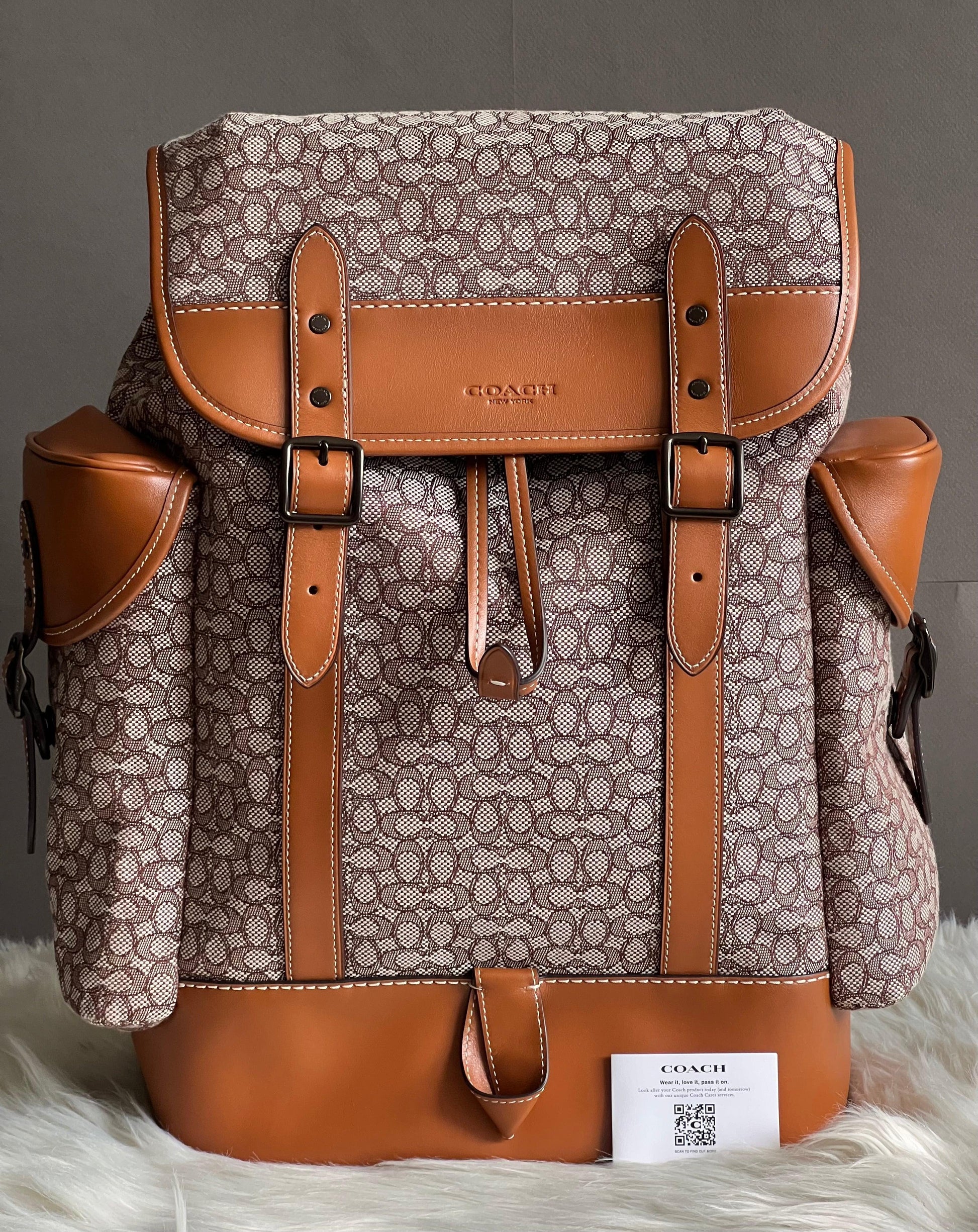 coach hitch backpack 13 Coach Hitch Backpack in Micro Signature Jacquard – Club de Mode