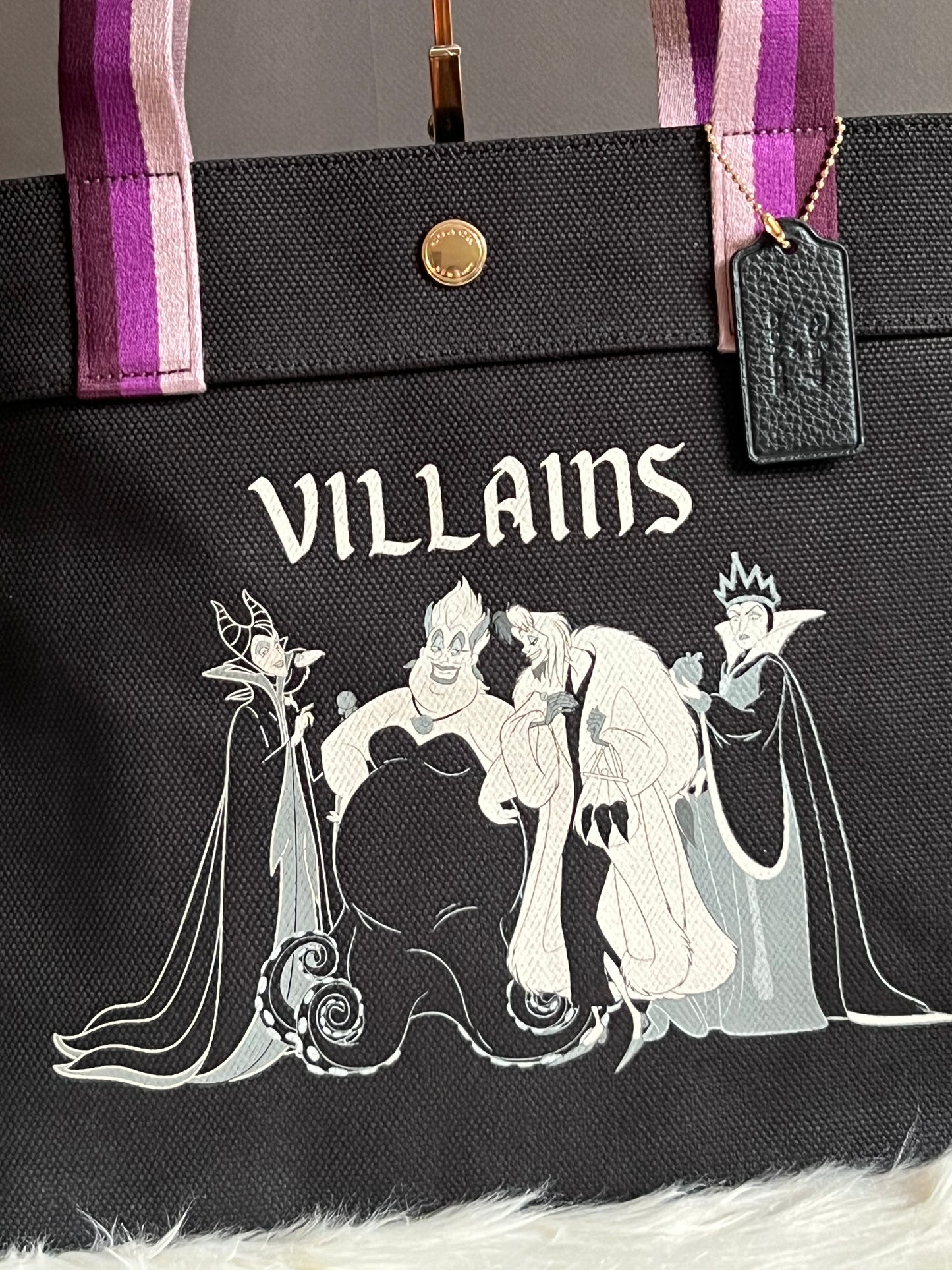 Disney X Coach Tote with Villains Motif