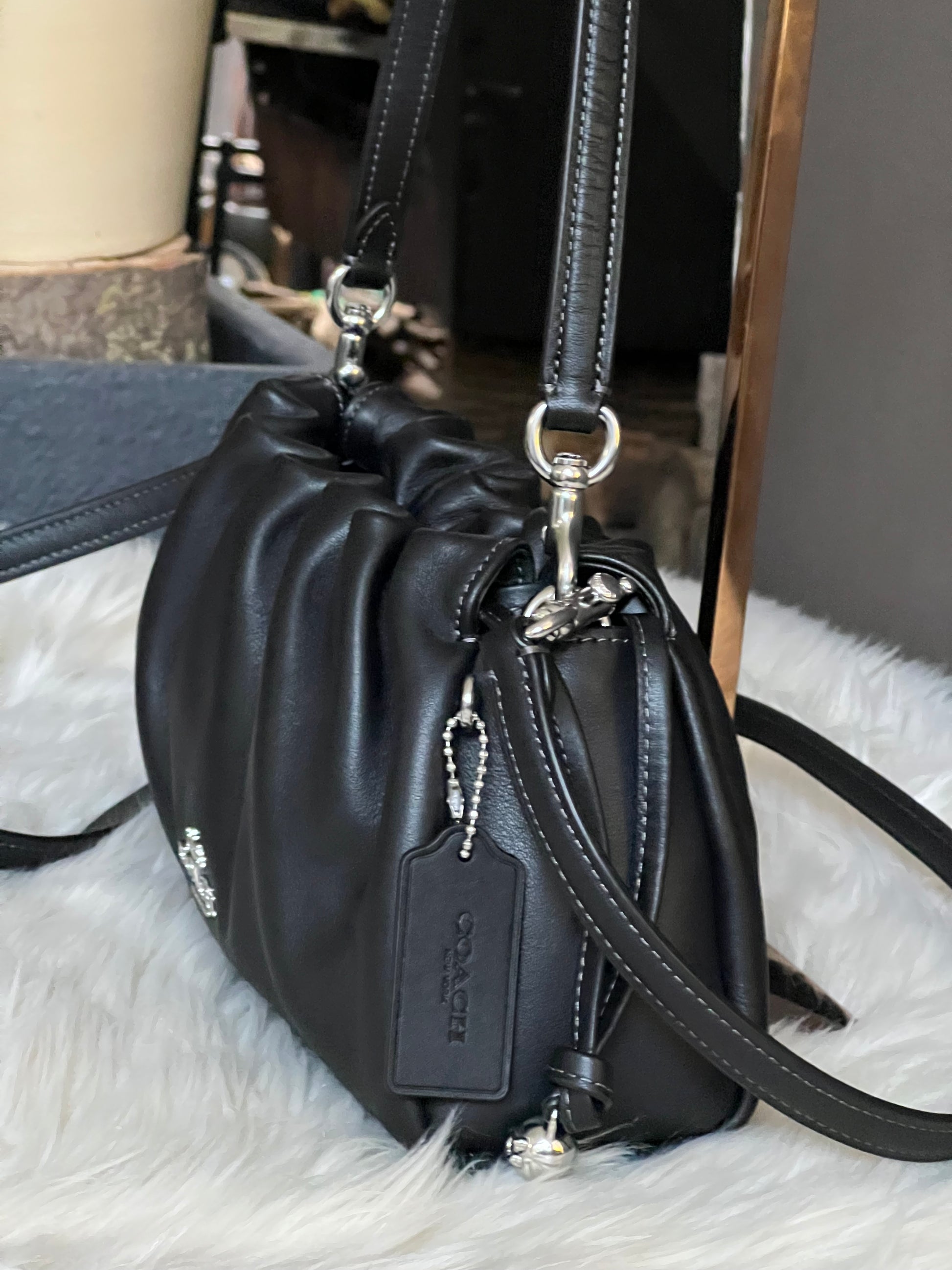 coach faye crossbody backpack Coach Faye Shoulder Bag with Ruching – Club de Mode