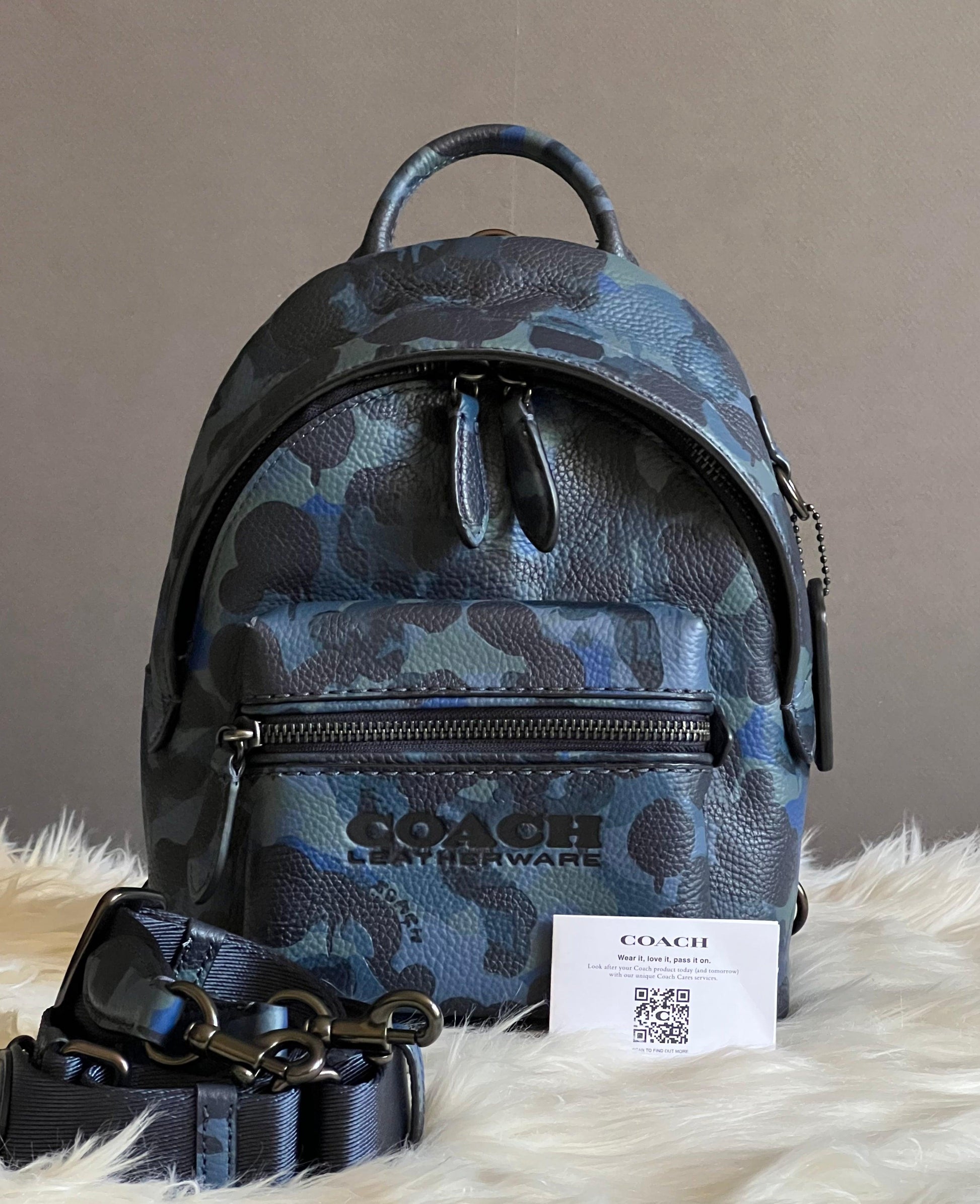 coach charter backpack 18 Coach Charter Backpack 18 with Camo Print – Club de Mode