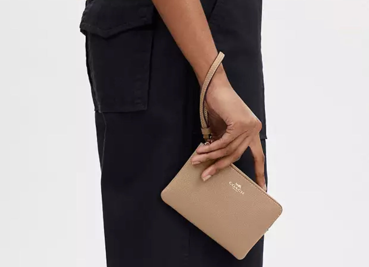 Coach Corner Zip Wristlet