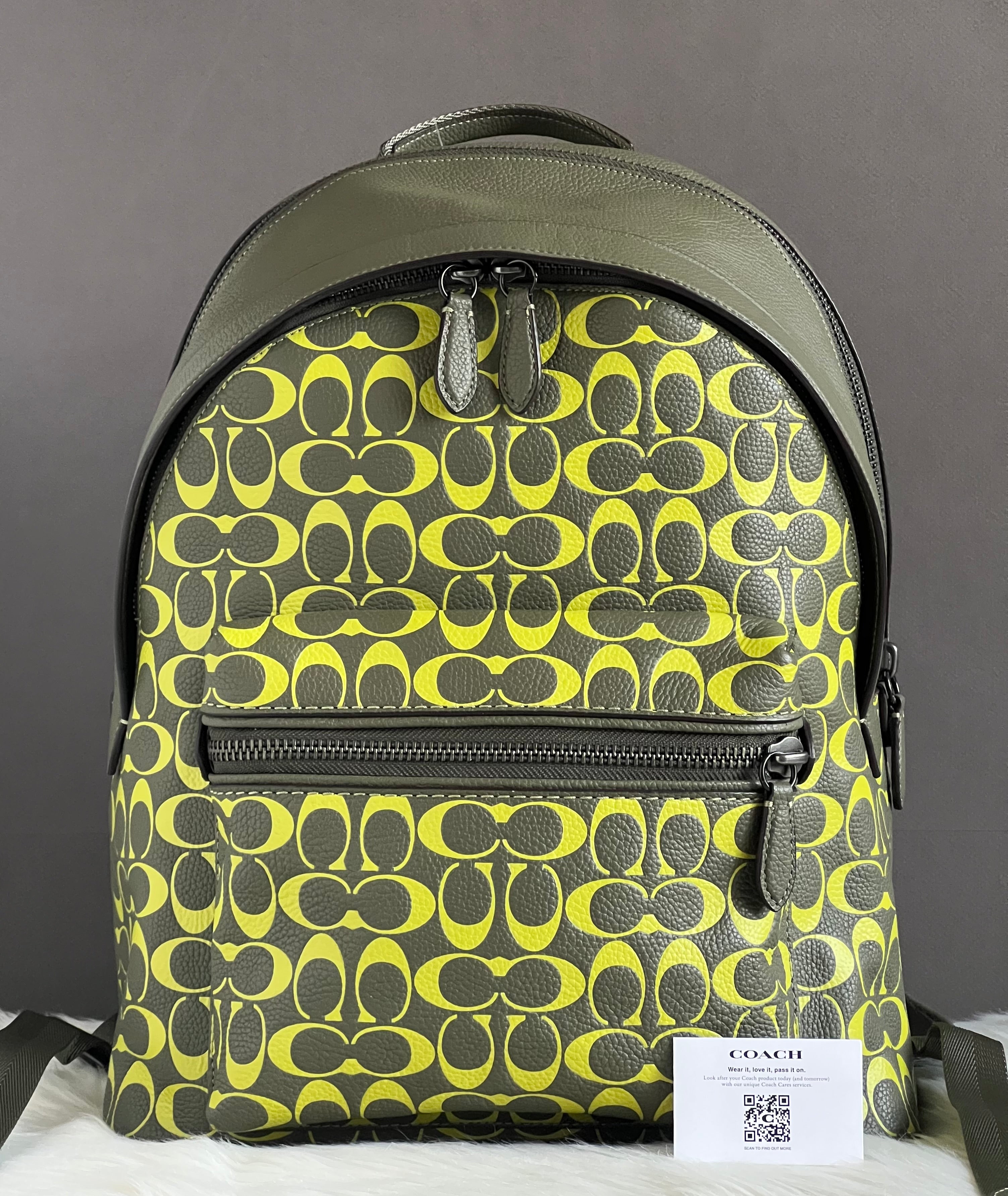 coach backpack yellow Coach Charter Backpack In Signature Leather – Club de Mode