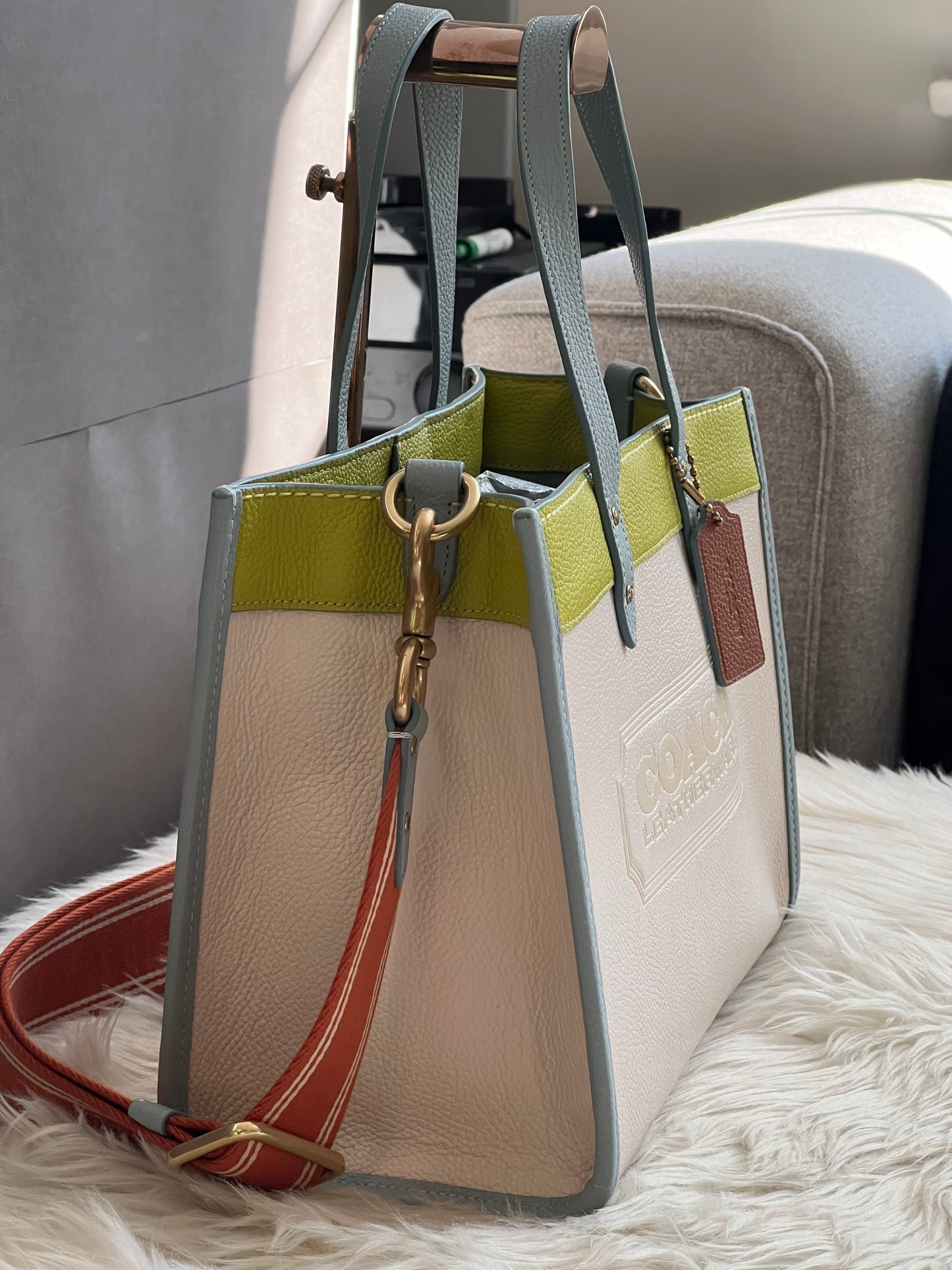 Coach Field Tote 30 in Colorblock with Coach Badge