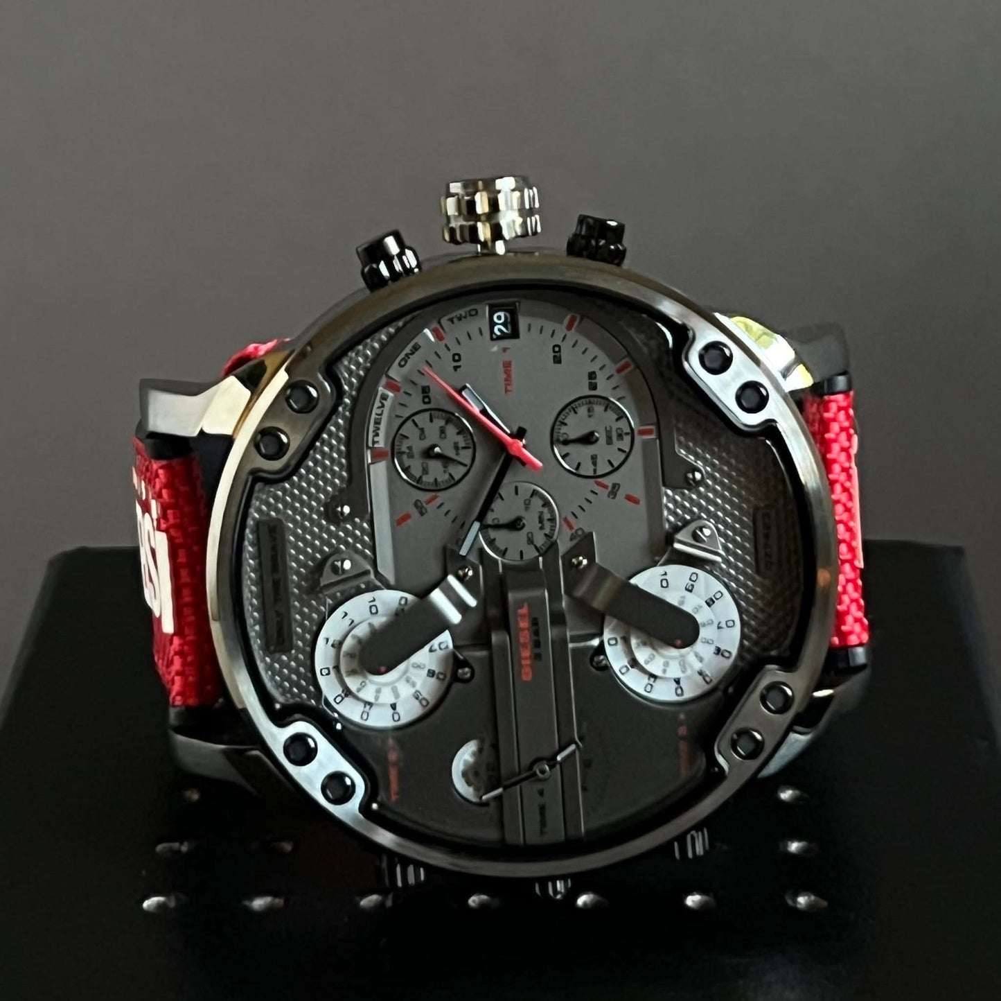 Diesel Men’s Mr. Daddy 2.0 Chronograph Red Nylon Watch