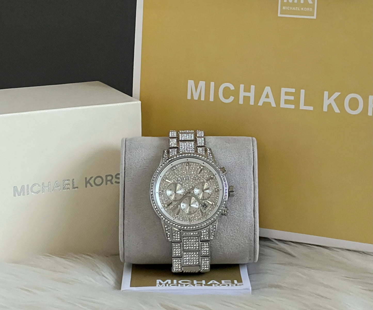 Michael Kors Women’s Ritz Pavé Silver Tone Watch