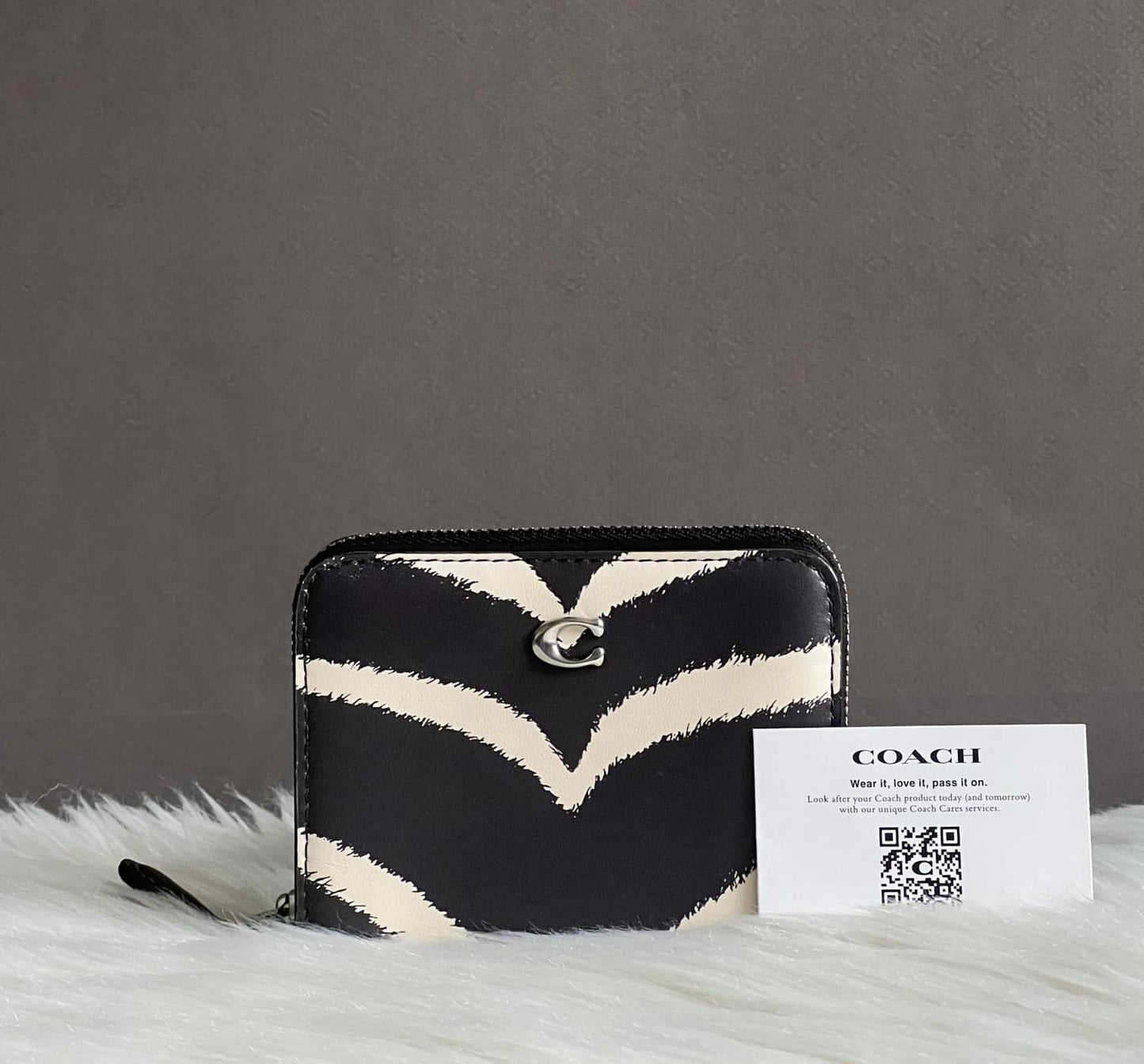 Coach Billfold Wallet With Zebra Print