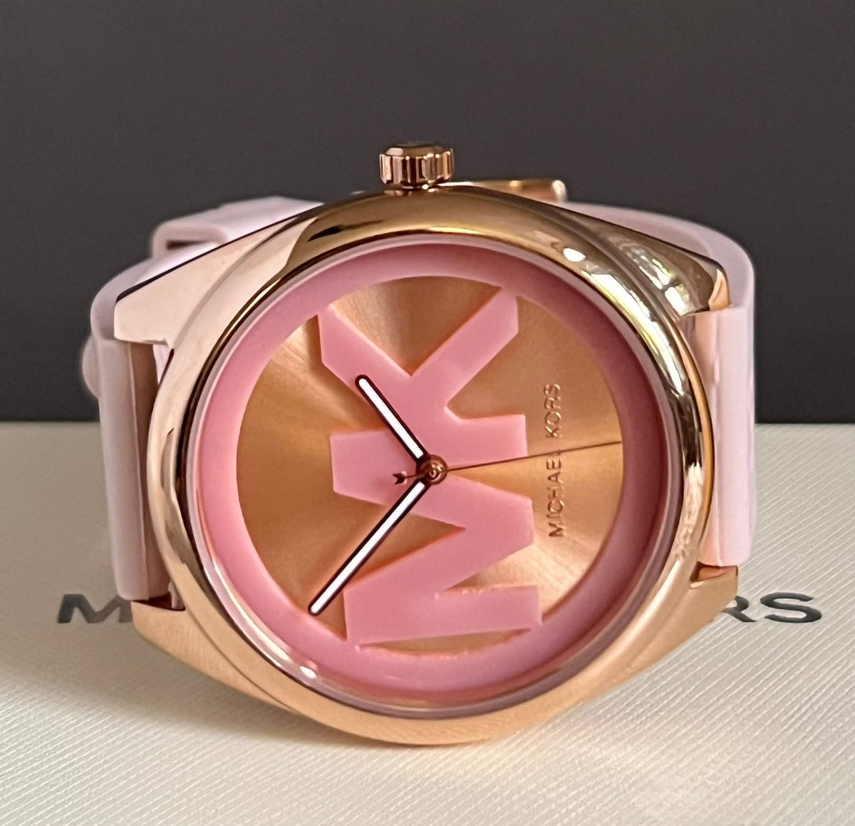 Michael Women’s Kors Janelle Three-Hand Pink Silicone Watch