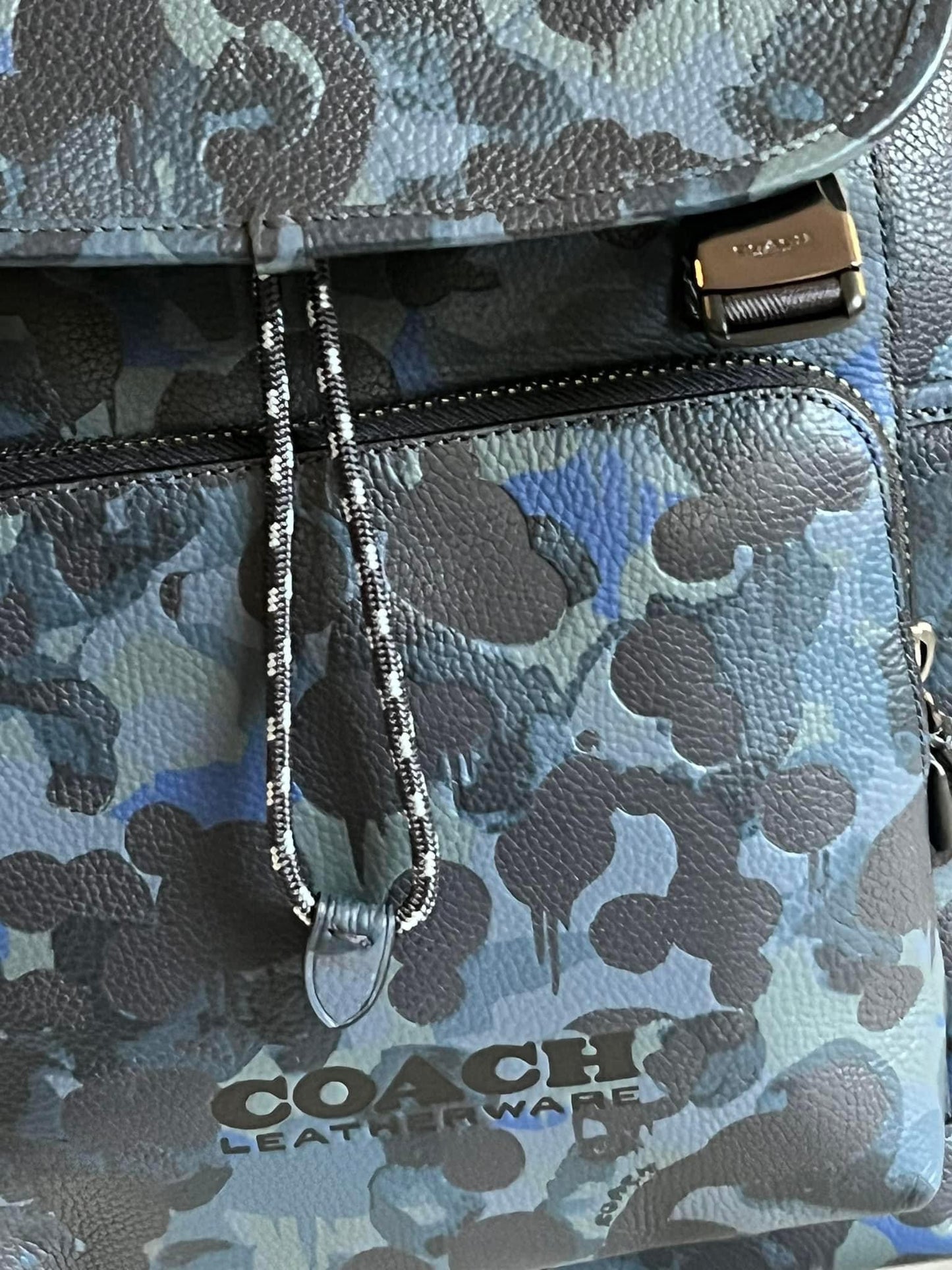 Coach League Flap Backpack with Camo Print