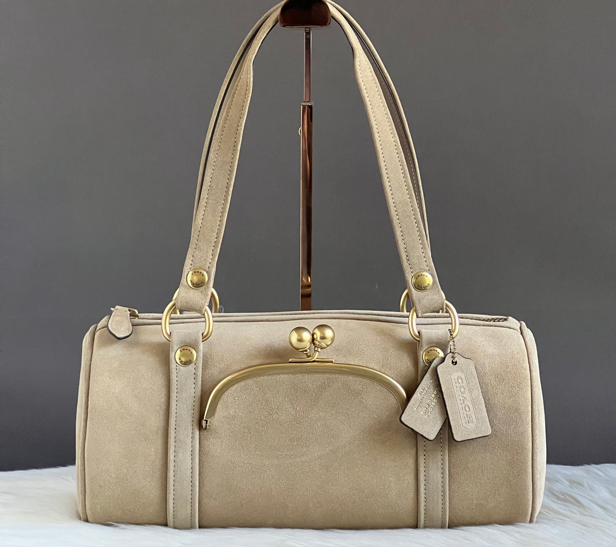 Coach Kisslock Barrel Bag
