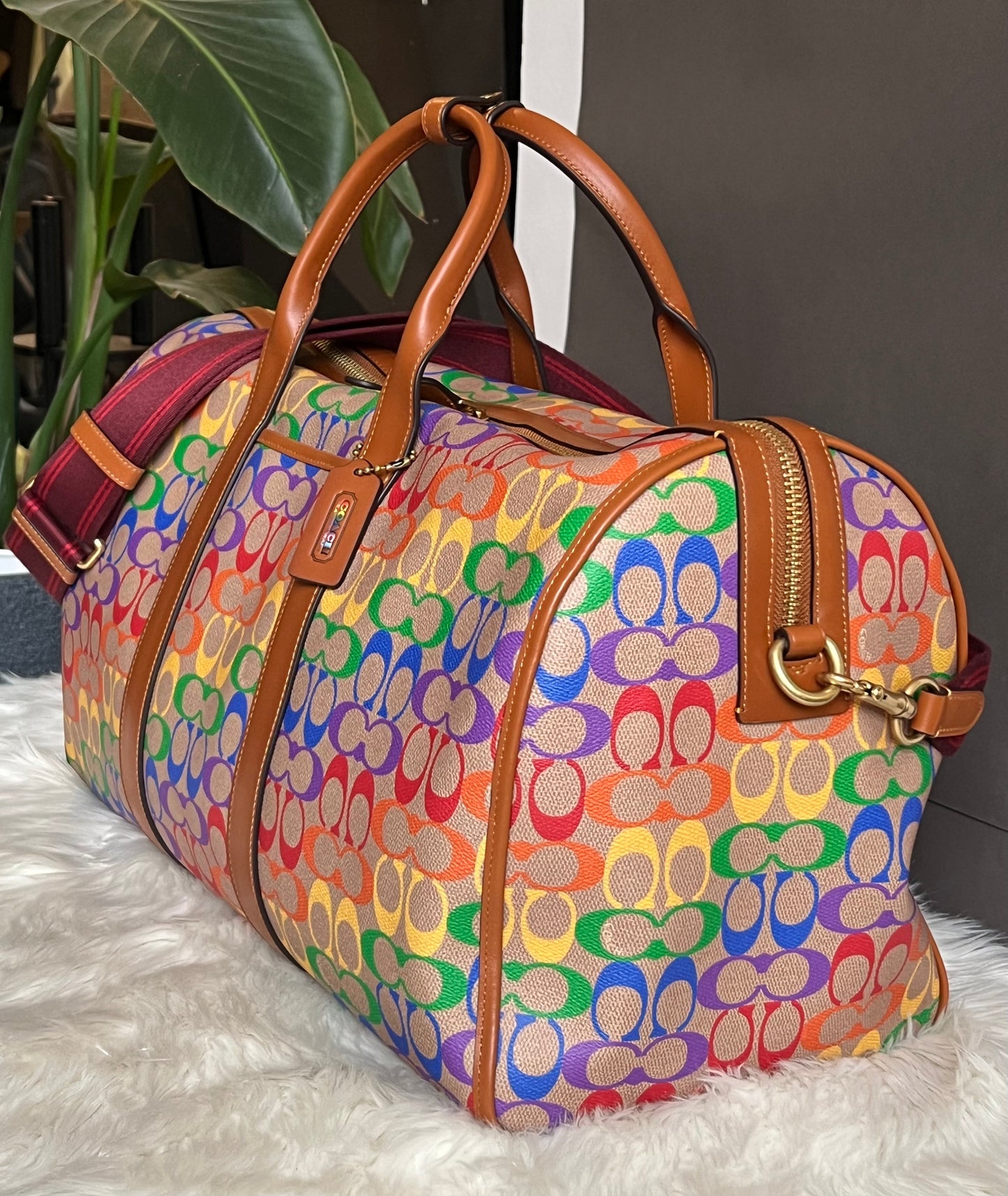 Coach Gotham Duffle in Rainbow Signature Canvas