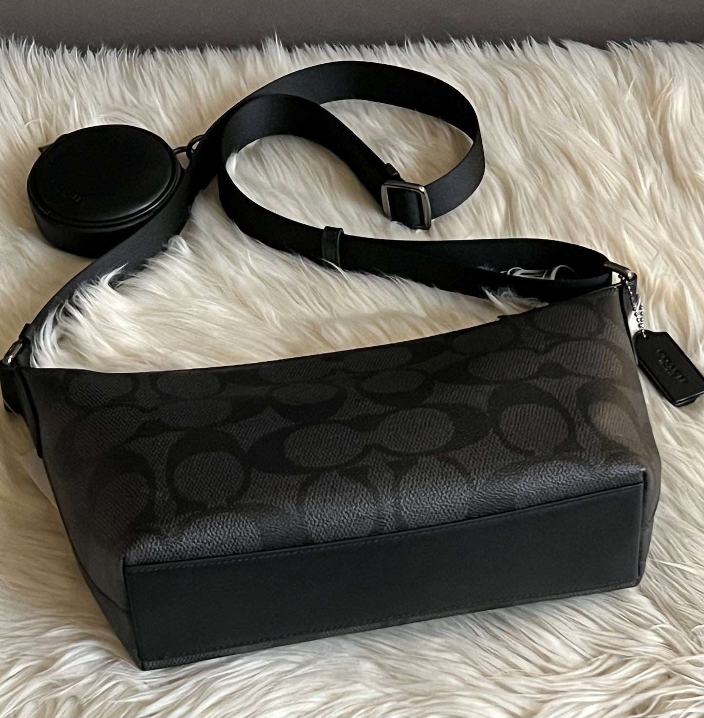 Coach Small Finn Crossbody Bag with Pouch in Maxi Signature Canvas