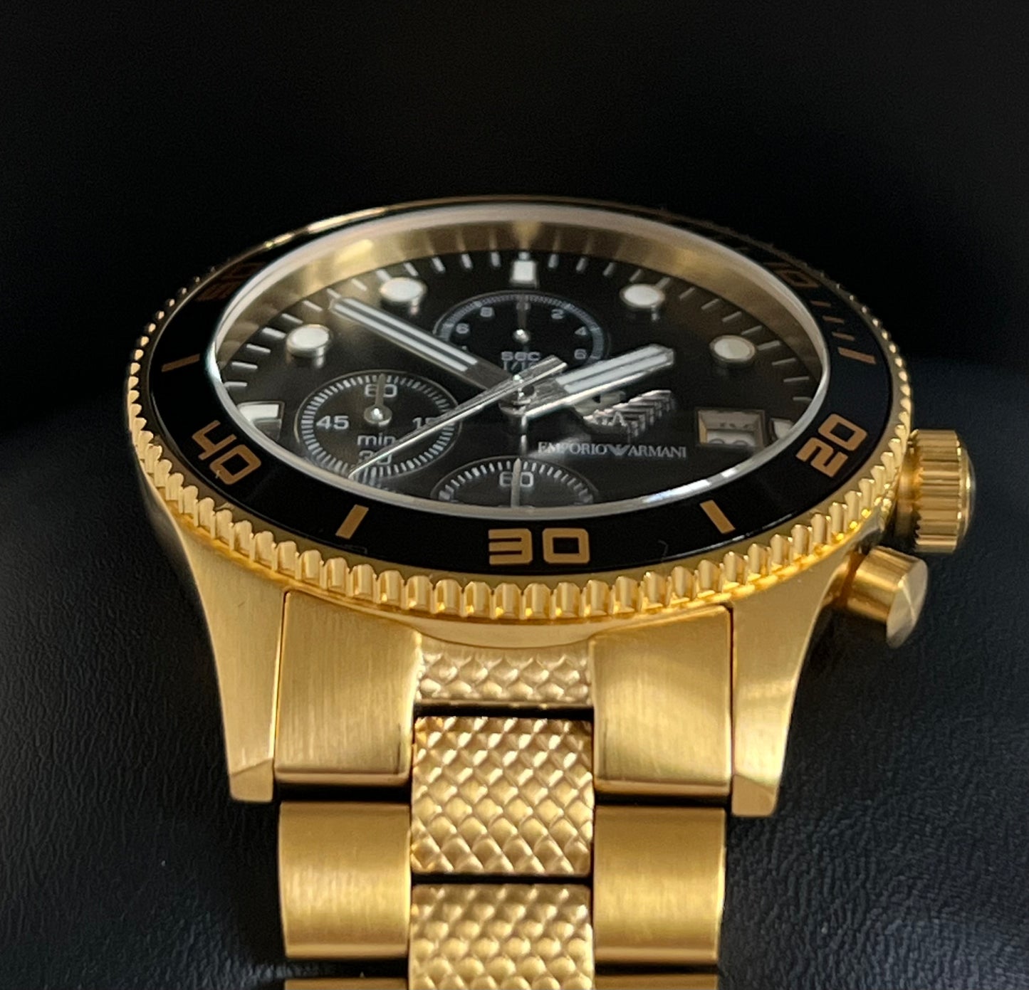 Emporio Armani Men’s Gold Black Stainless Steel Watch