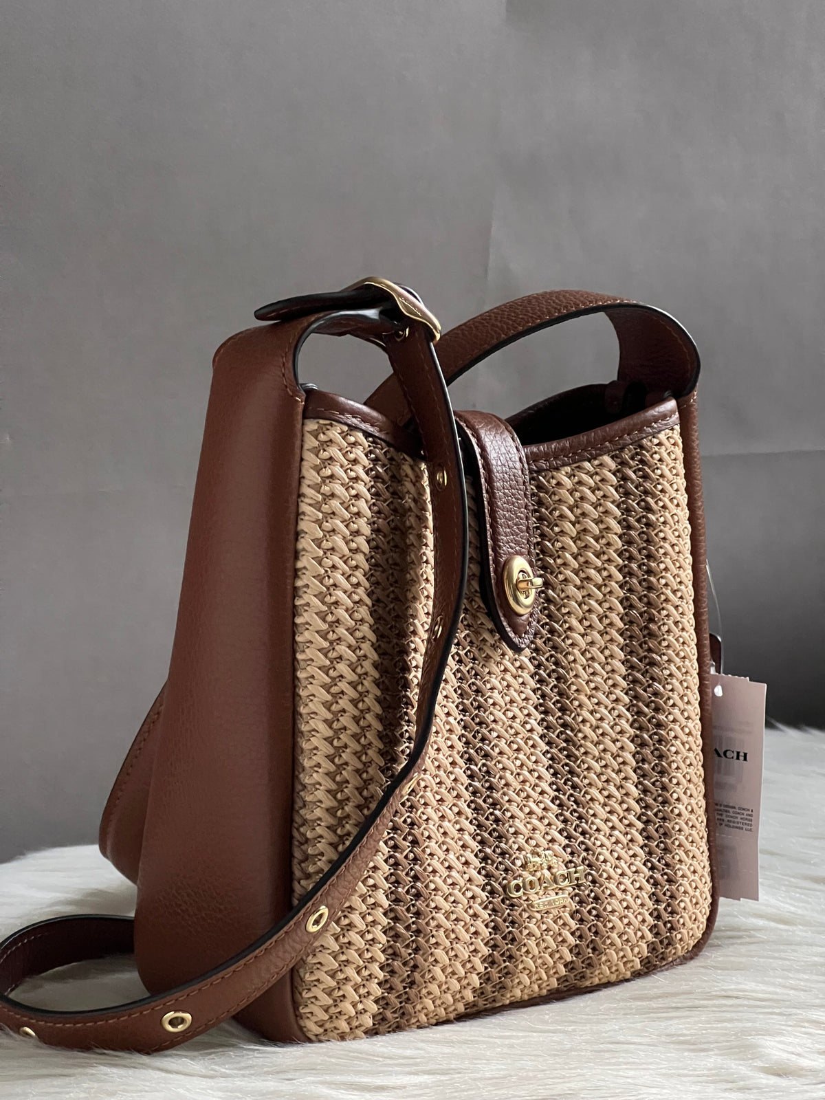 Coach Hadley Mini Crossbody Bag In Straw