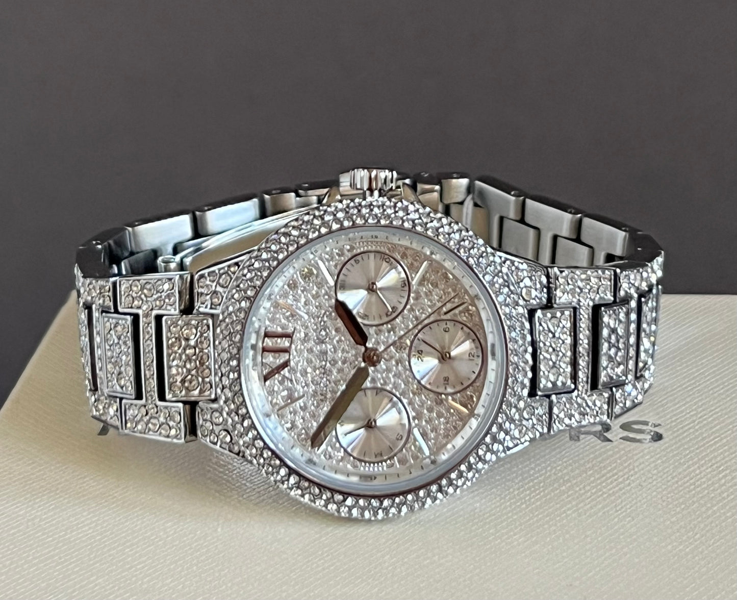 Michael Kors Women’s Mini Camille Pavé Silver-Tone Watch