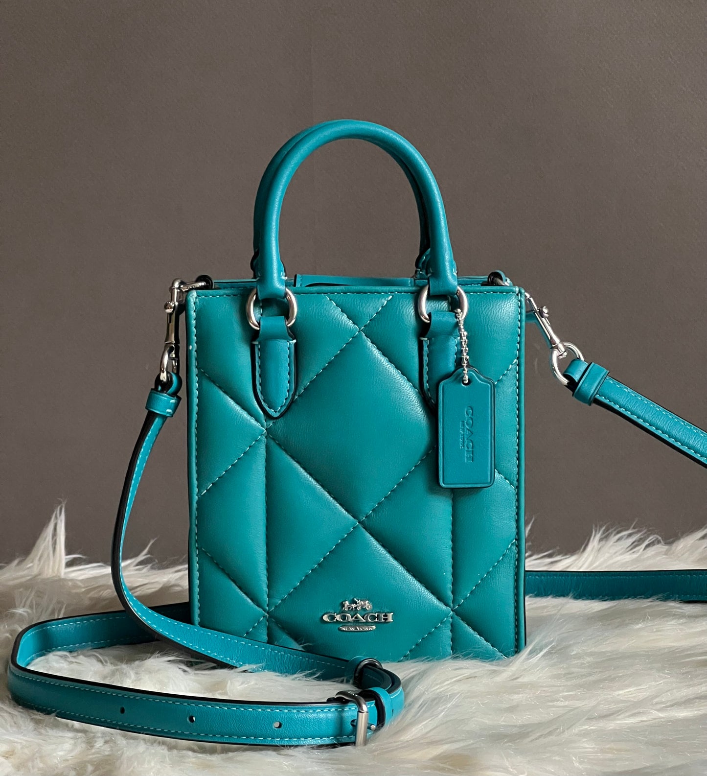 Coach North South Mini Tote with Puffy Diamond Quilting