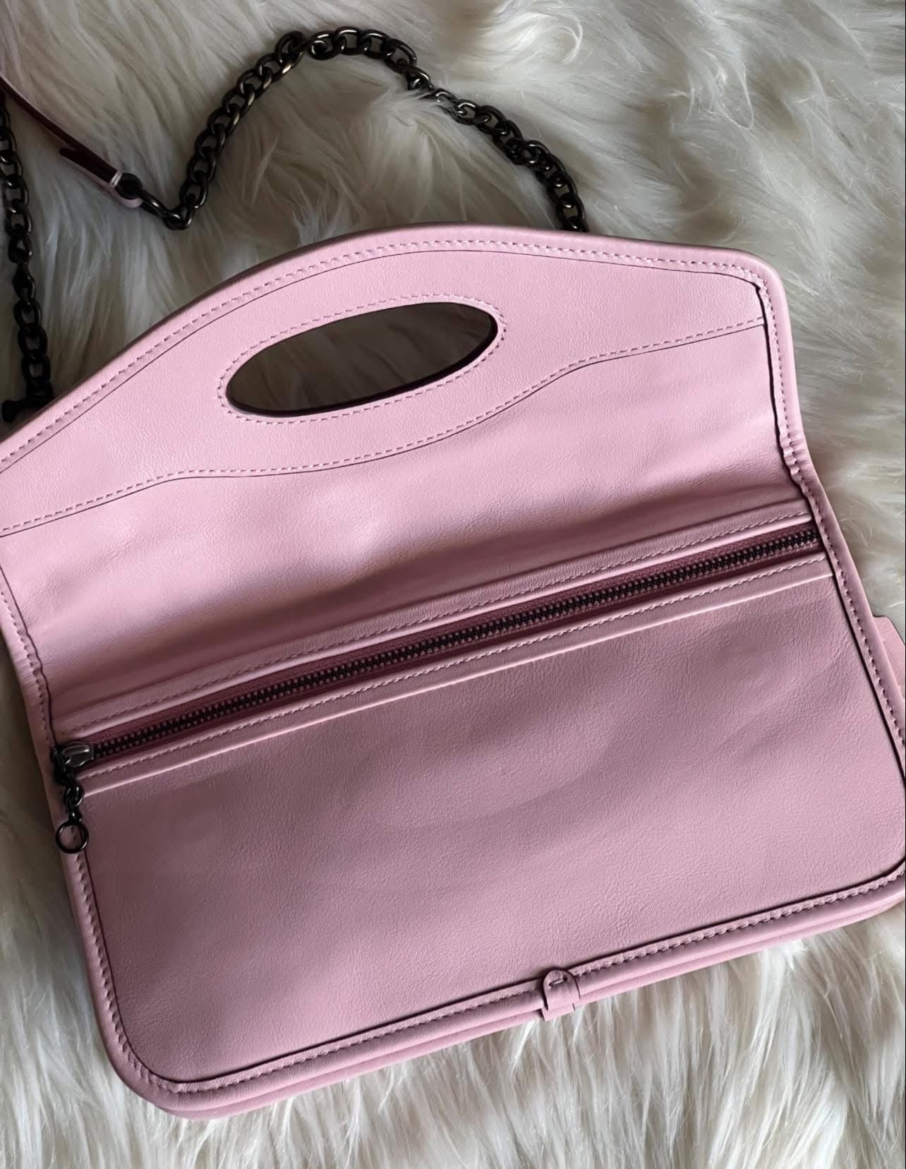 Coach Foldover Cut Out Clutch Crossbody