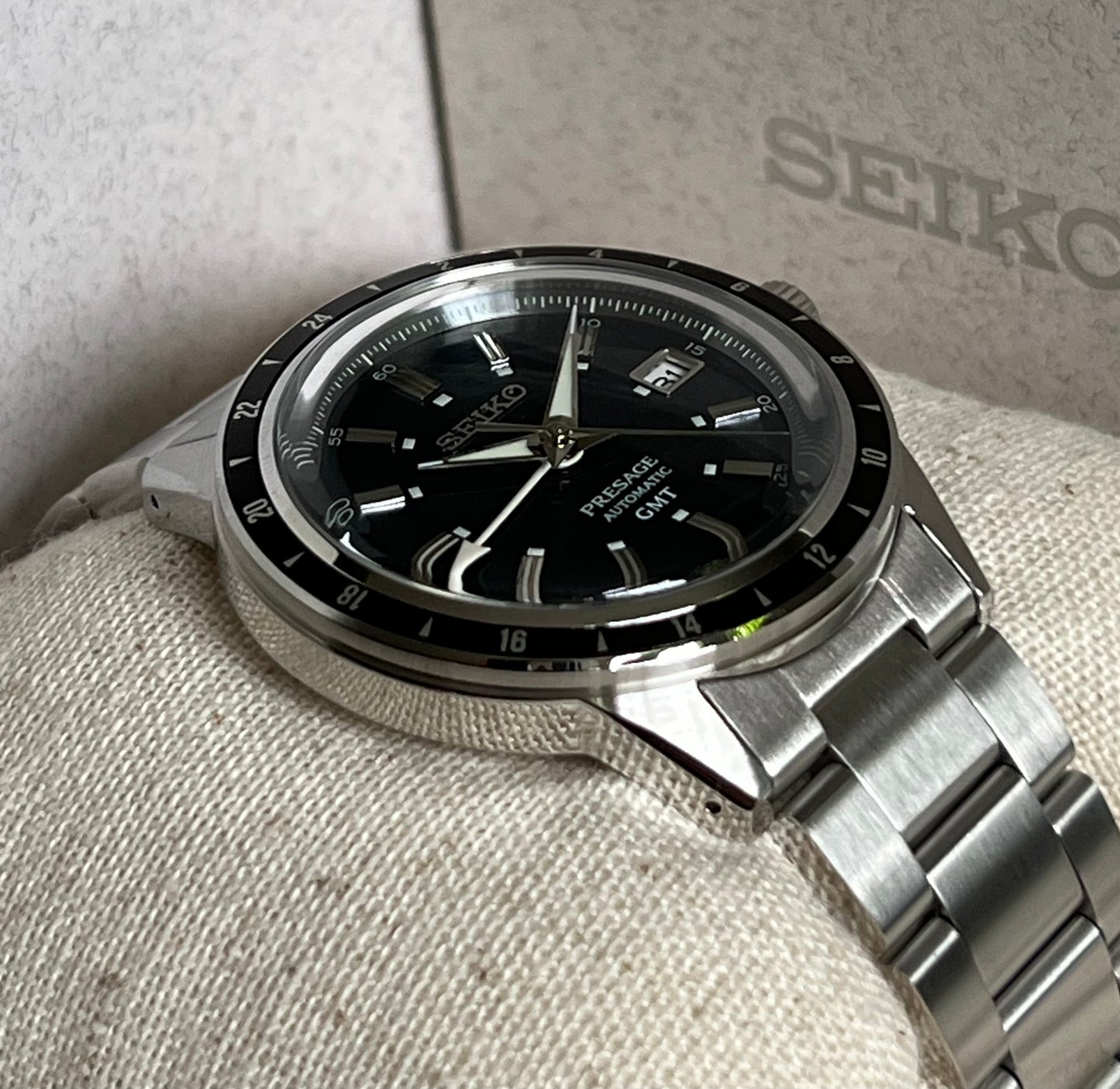 Seiko Men’s Presage Automatic GMT Watch