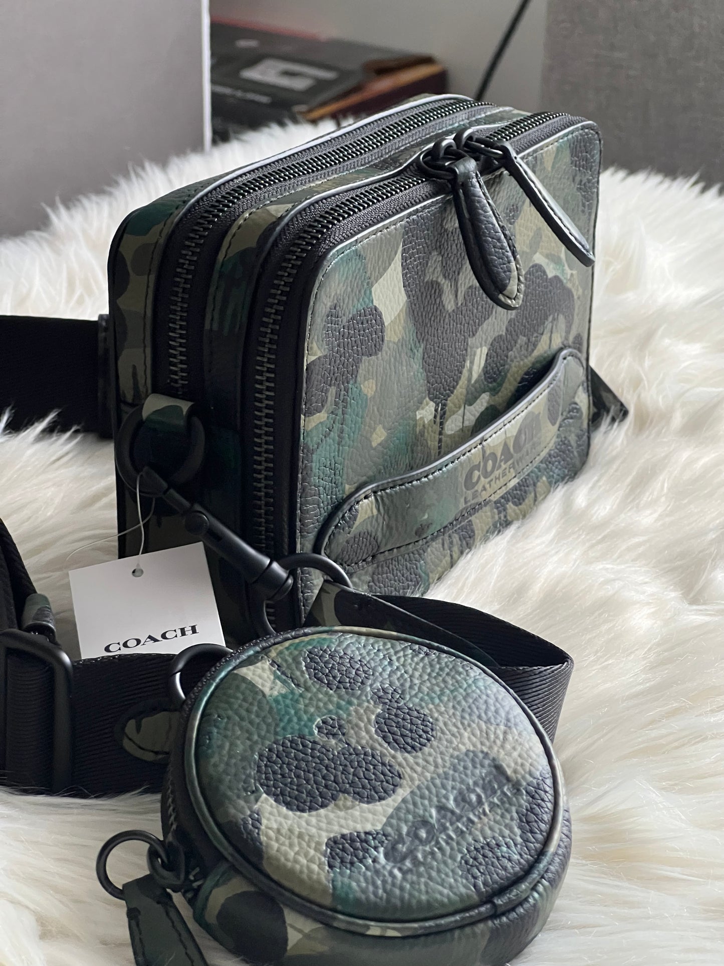 Coach Charter Crossbody with Hybrid Pouch with Camo Print