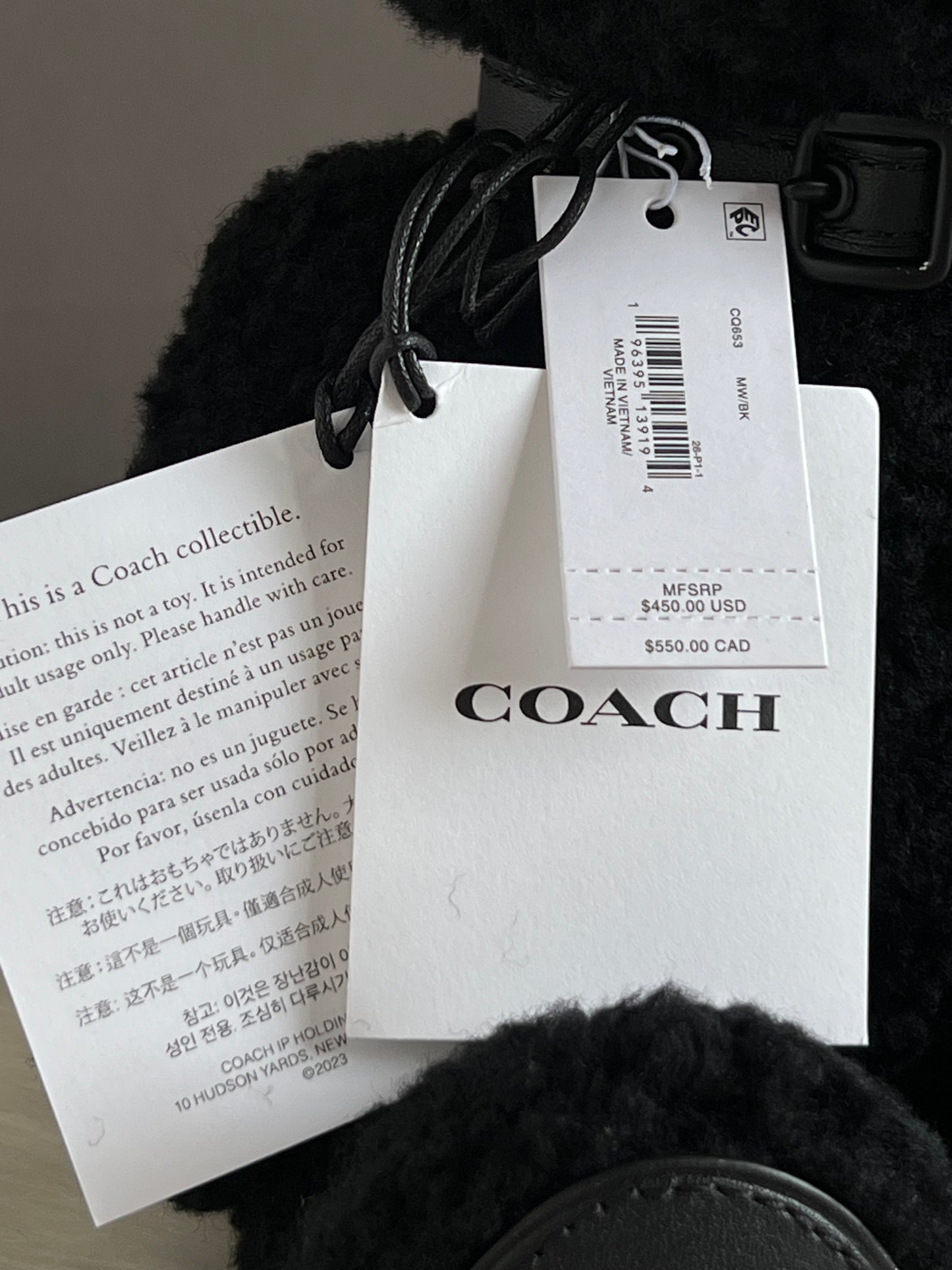 Coach Bear Collectible in Shearling