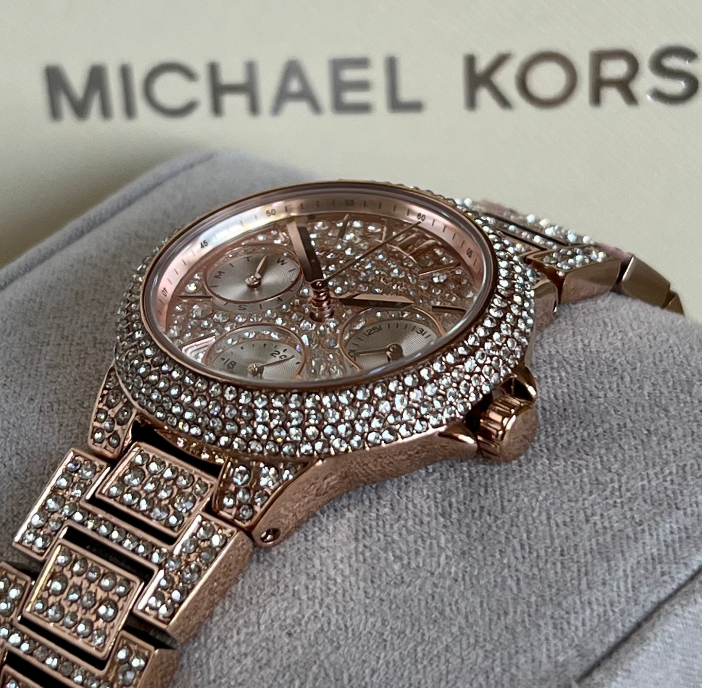 Michael Kors Women’s Mini Camille Pavé Rose Gold-Tone Watch