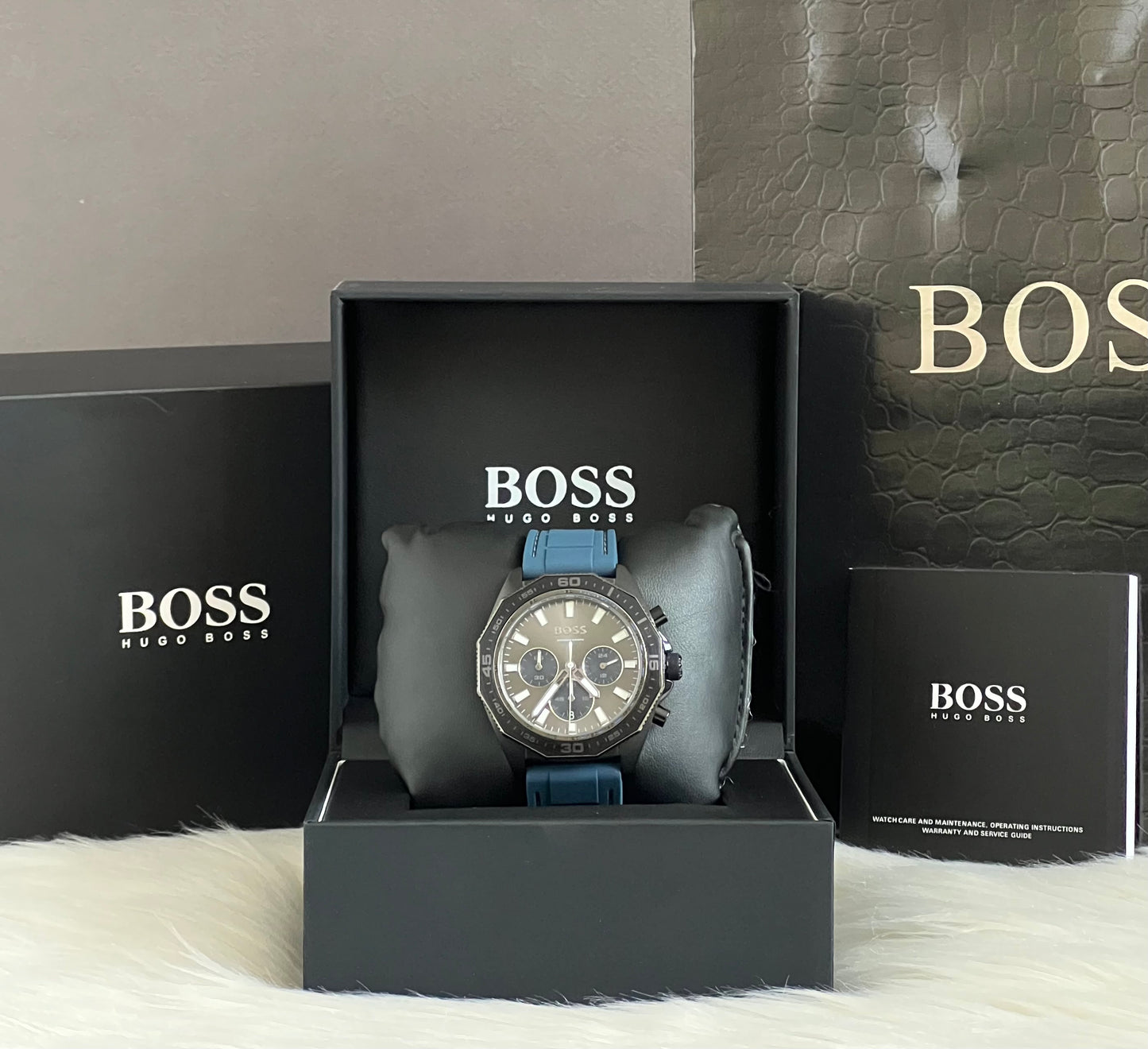 Hugo Boss Men’s Energy Chronograph Rubber Strap Watch