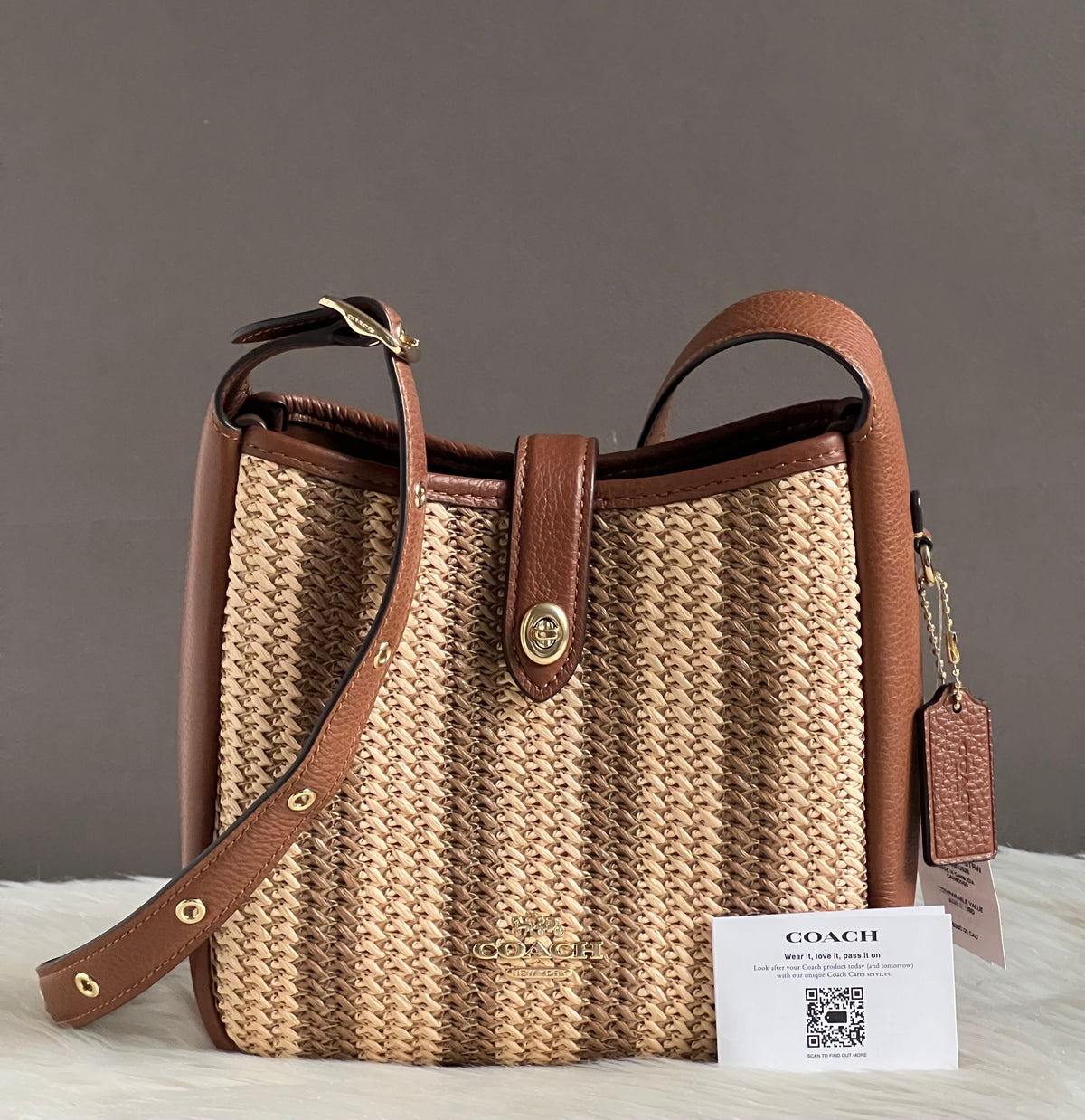 Coach Hadley Mini Crossbody Bag In Straw