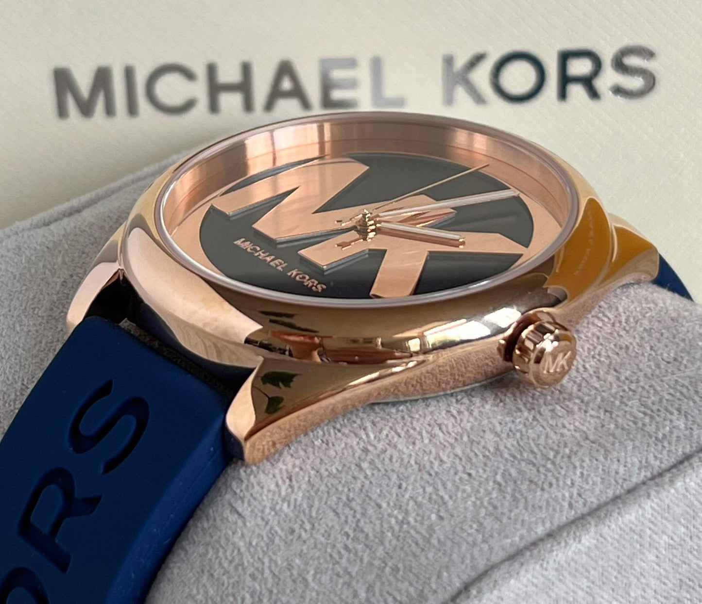Michael Kors Women’s Janelle Three-Hand Navy Silicone Watch