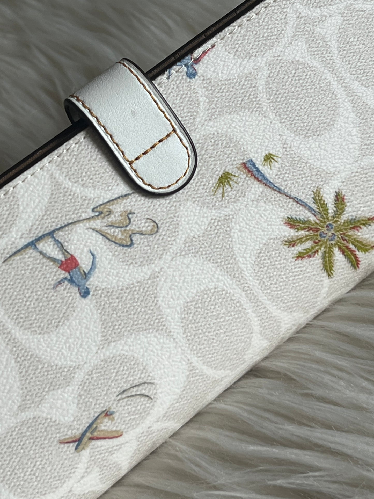 Coach Slim Wallet In Signature Canvas With Hula Print