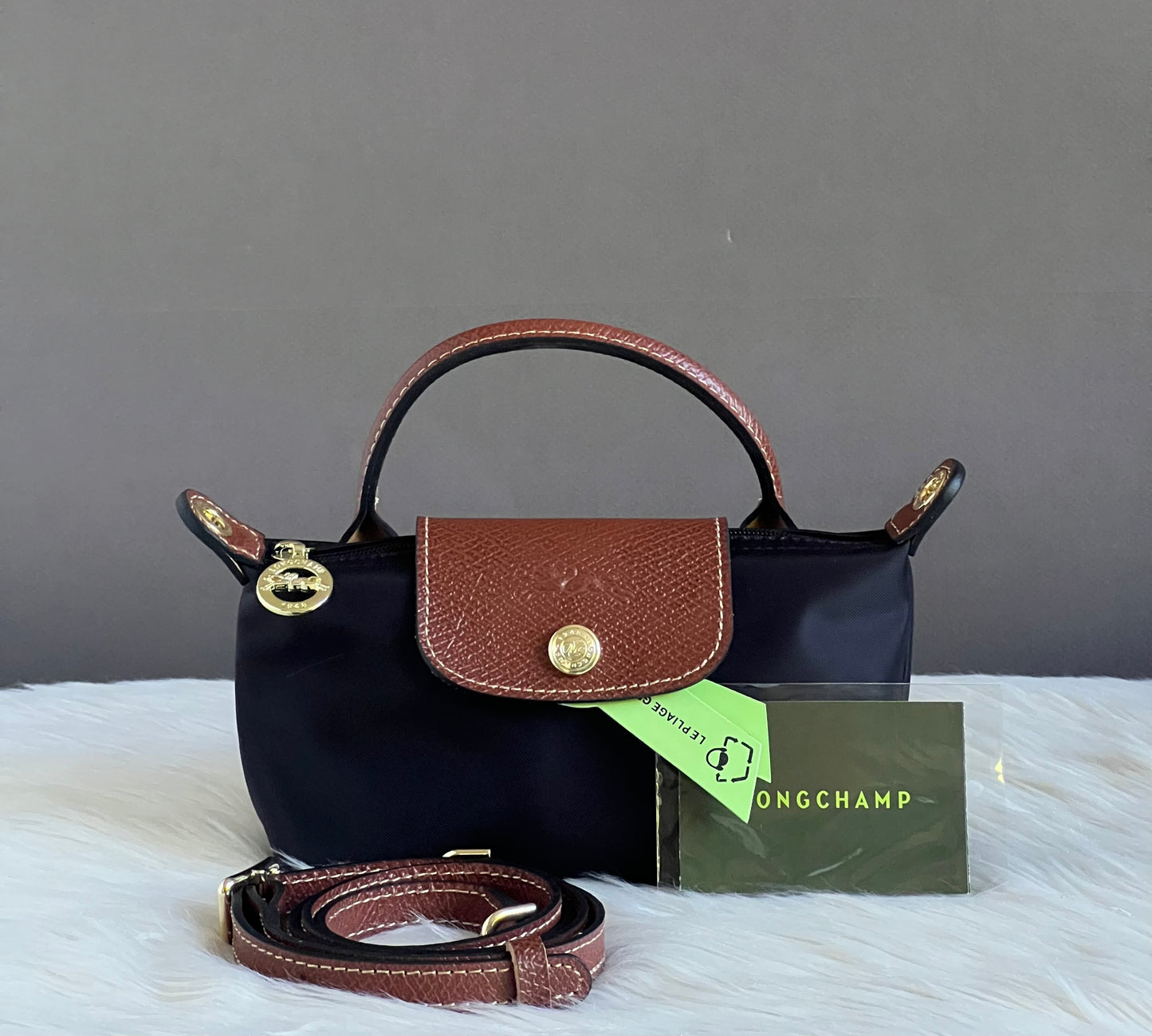 Longchamp XS Le Pliage Original Pouch with Strap
