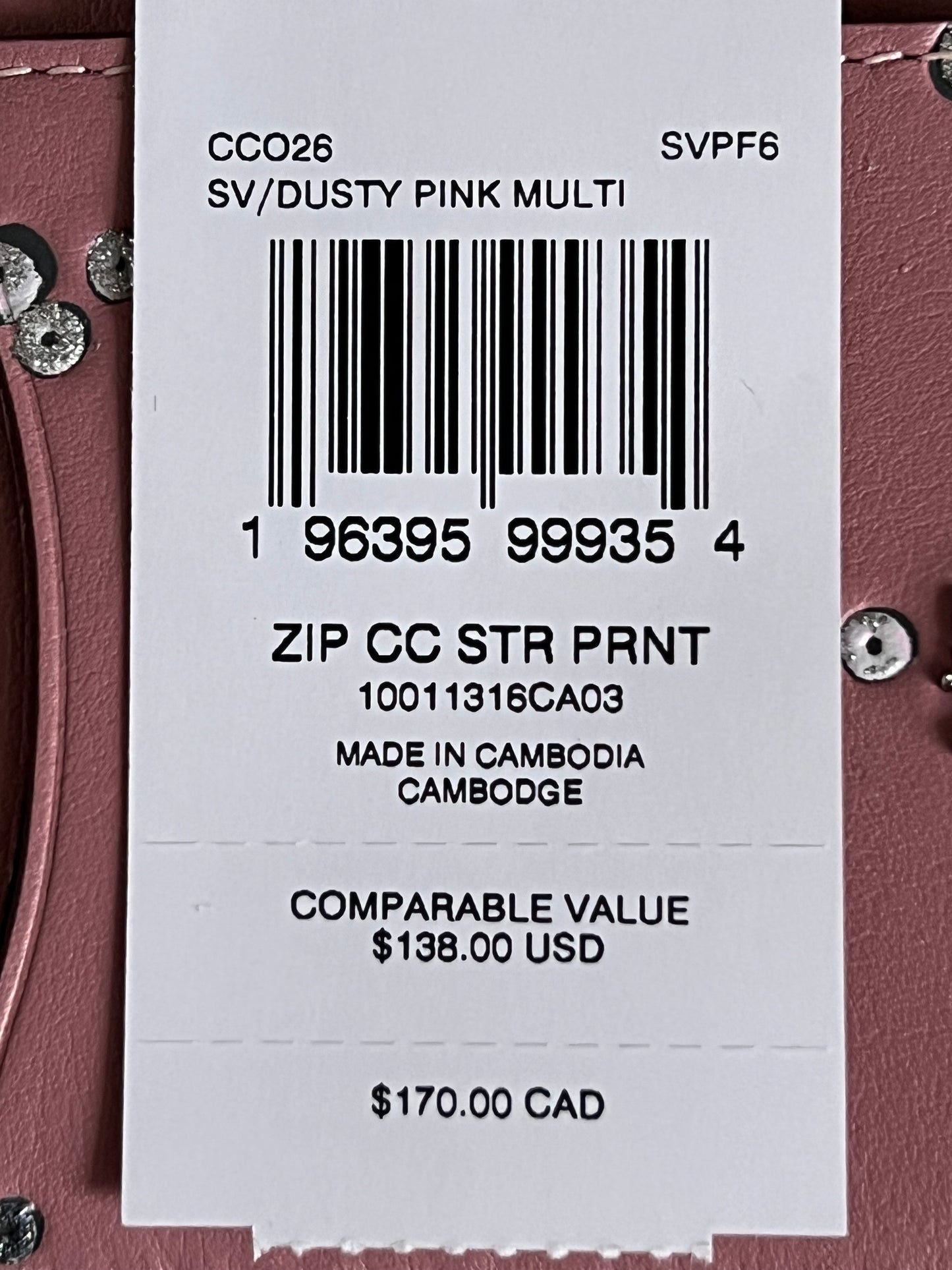 Coach Zip Card Case In Star Print