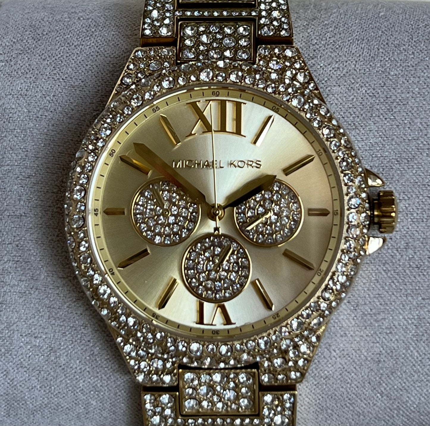 Michael Kors Women’s Oversized Camille Pavé Gold-Tone Watch
