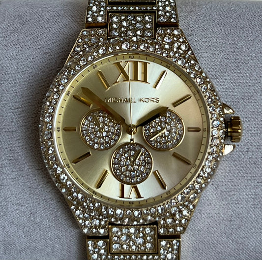 Michael Kors Women’s Oversized Camille Pavé Gold-Tone Watch