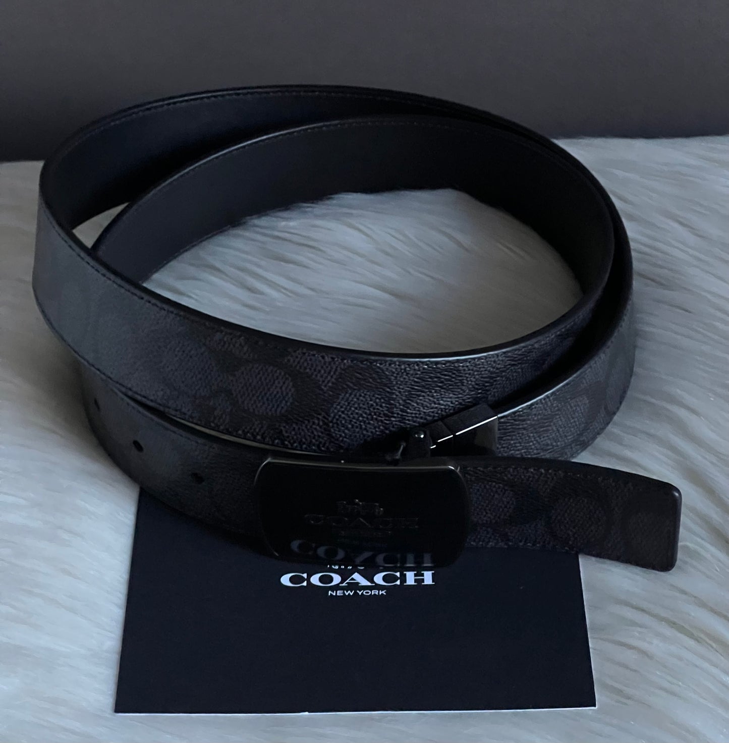 Plaque Buckle Cut To Size Reversible Belt