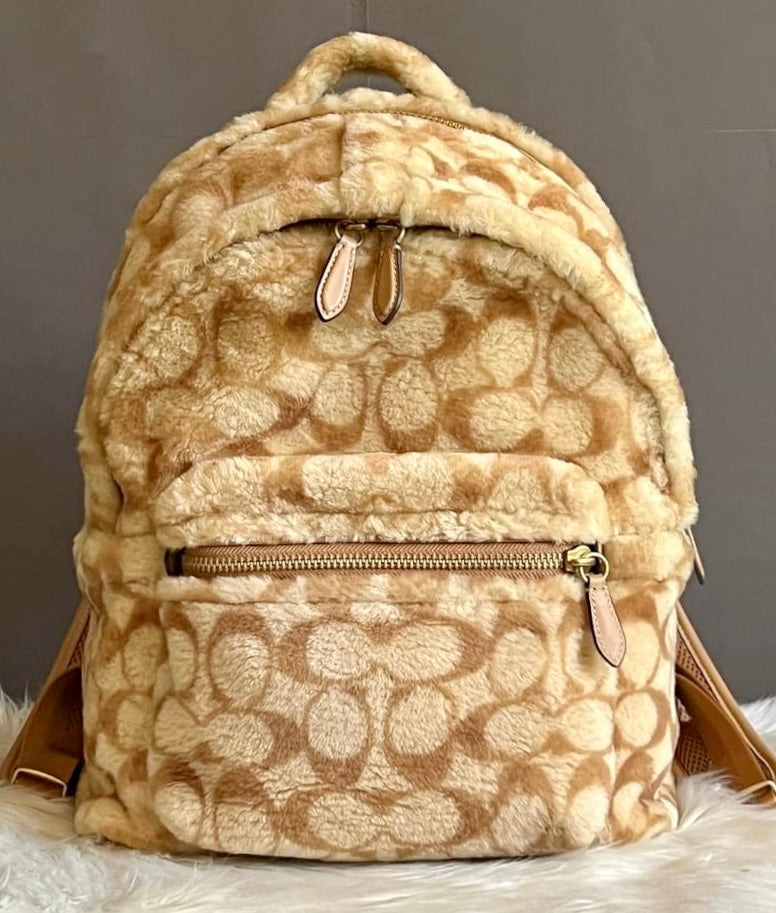 Coach Charter Backpack In Signature Shearling