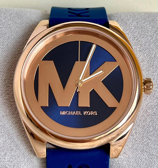 Michael Kors Women’s Janelle Three-Hand Navy Silicone Watch