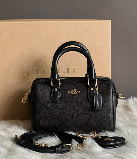 Coach Mini Rowan Crossbody Bag in Signature Canvas Gift Set