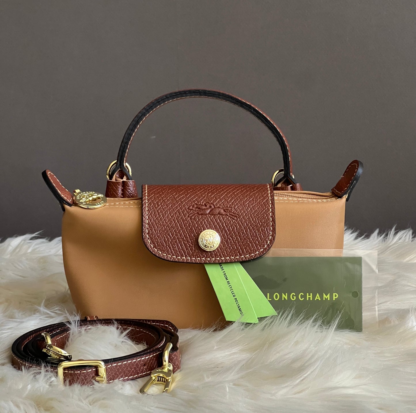 Longchamp XS Le Pliage Original Pouch with Strap