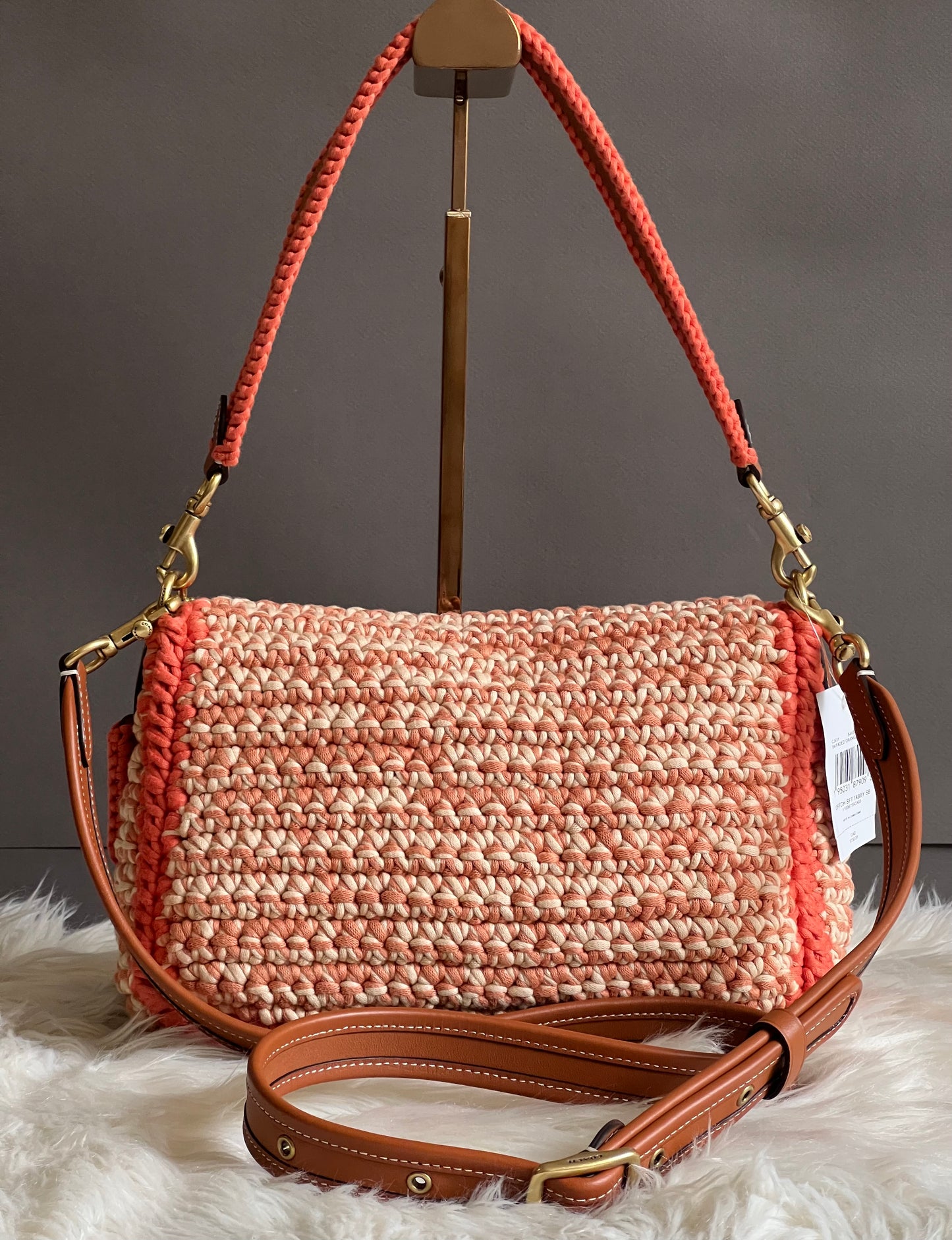 Coach Soft Tabby Shoulder Bag with Crochet