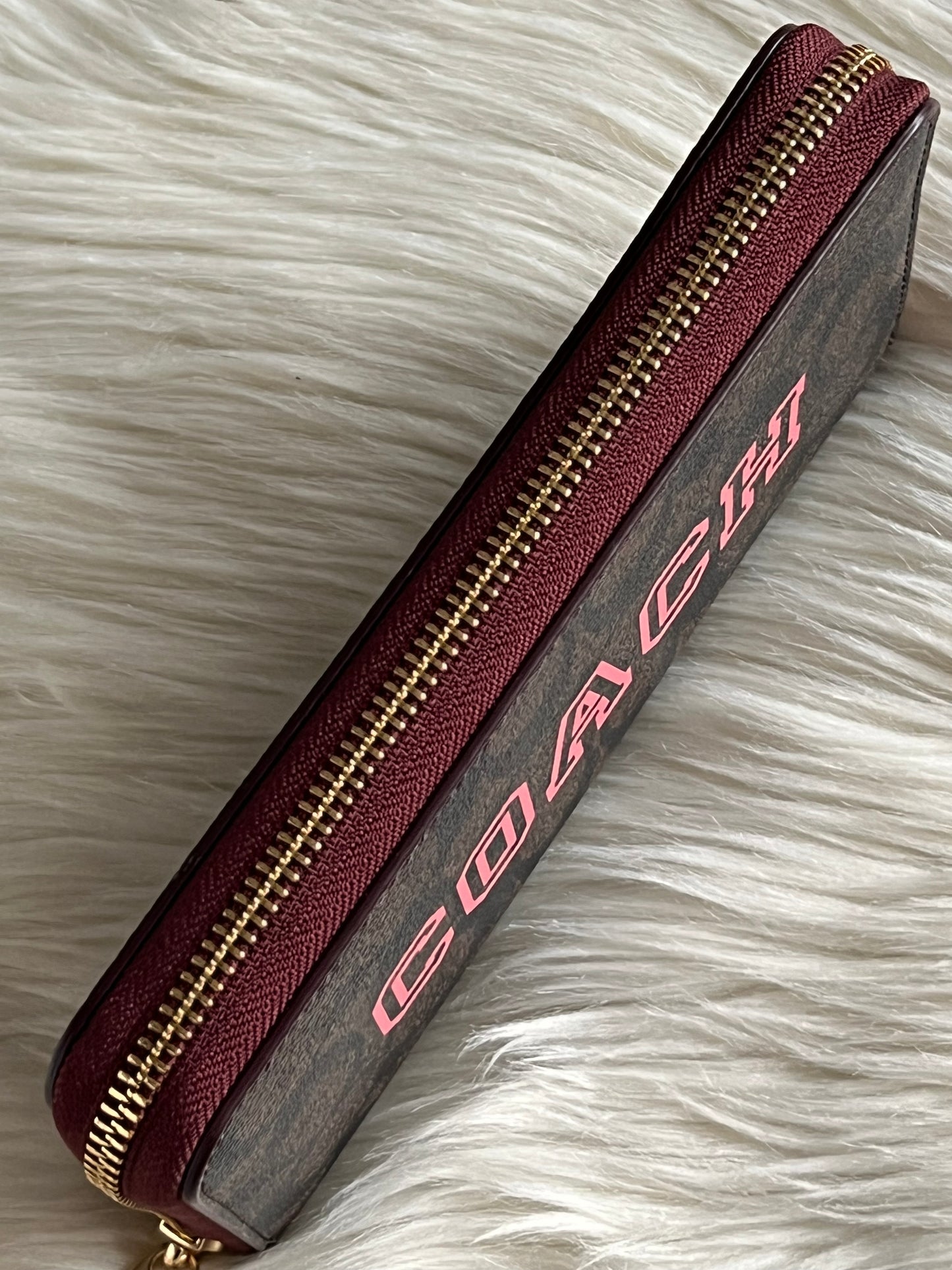 Coach Long Zip Around Wallet In Signature