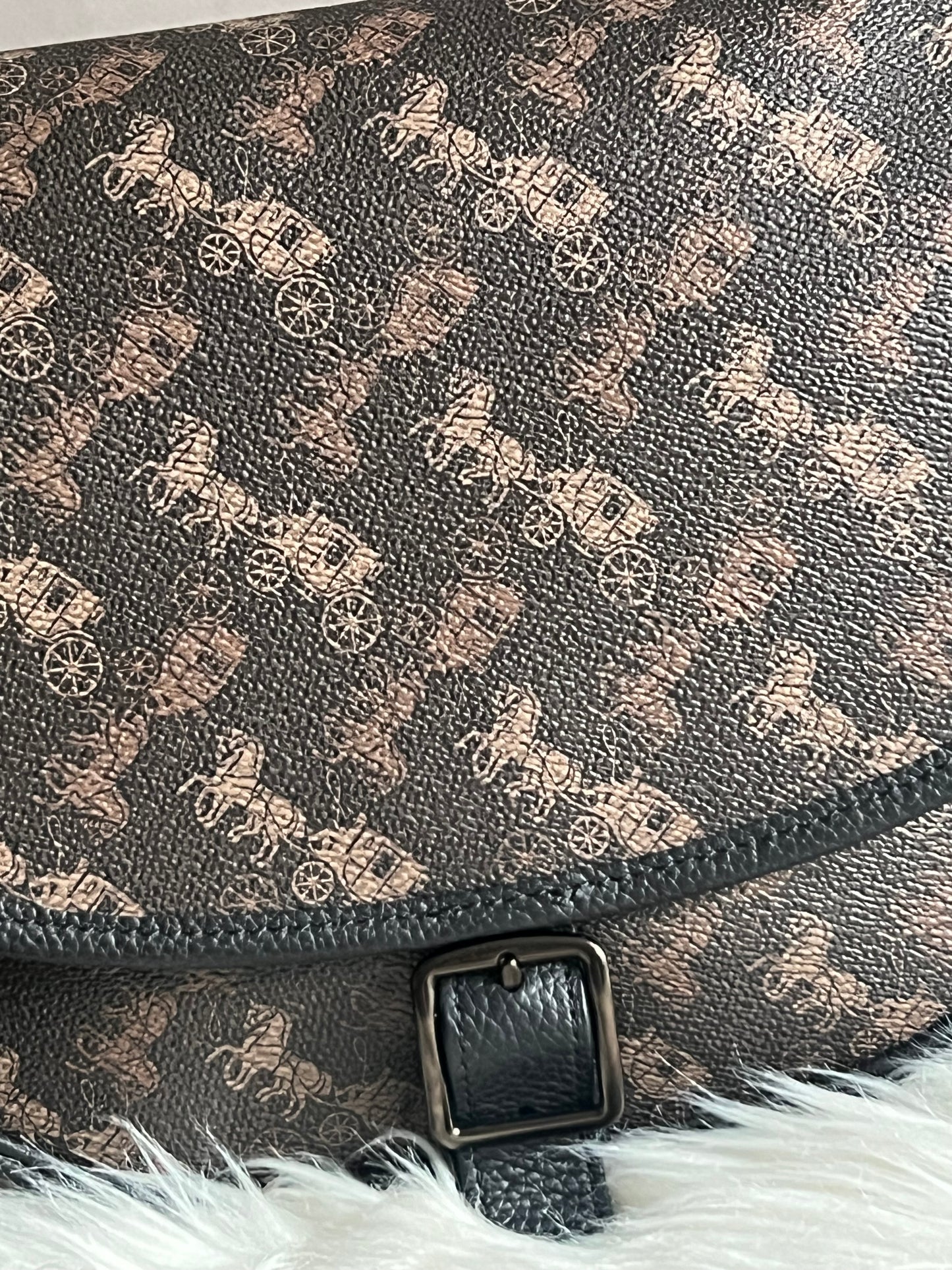 Coach Hitch Crossbody with Horse and Carriage Print