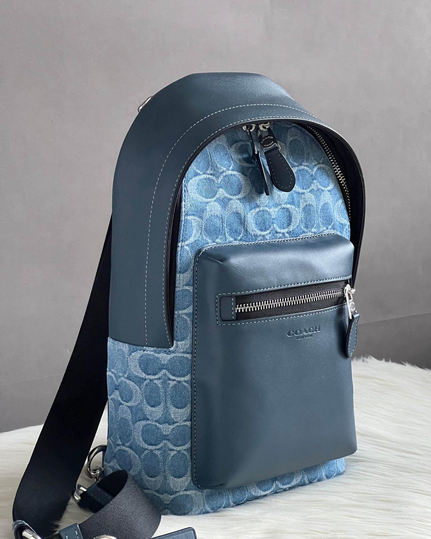 Coach West Pack In Signature Denim