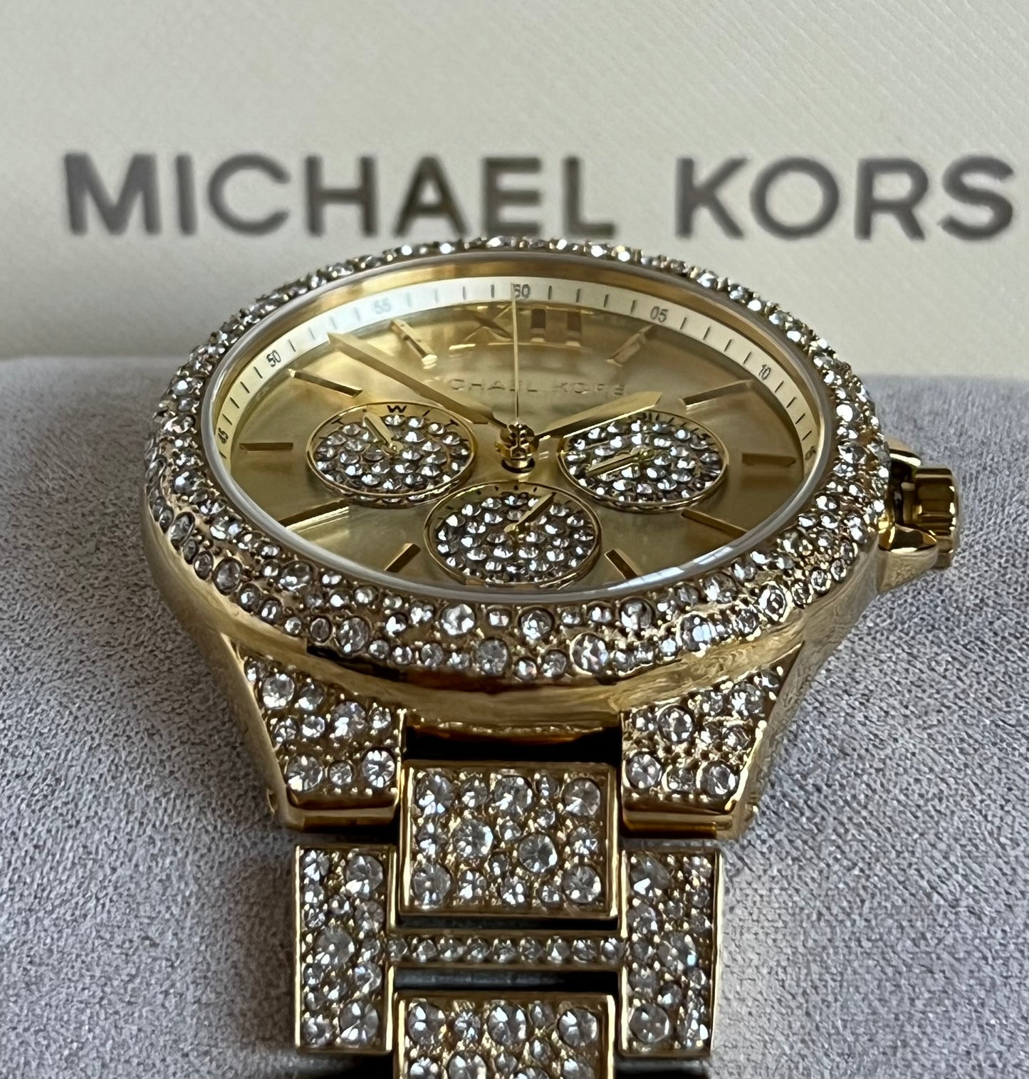 Michael Kors Women’s Oversized Camille Pavé Gold-Tone Watch