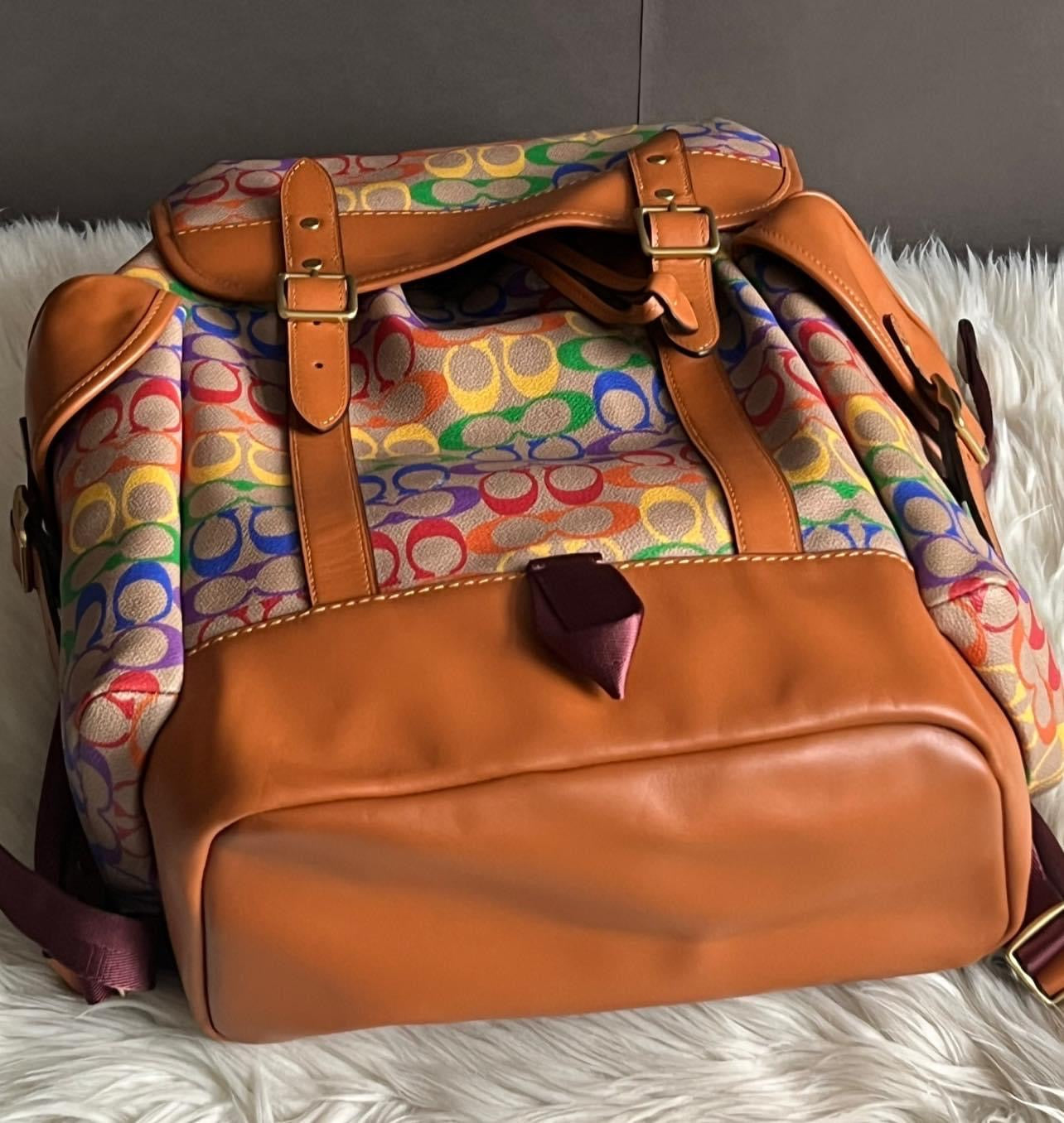 Coach Hitch Backpack in Rainbow Signature Canvas