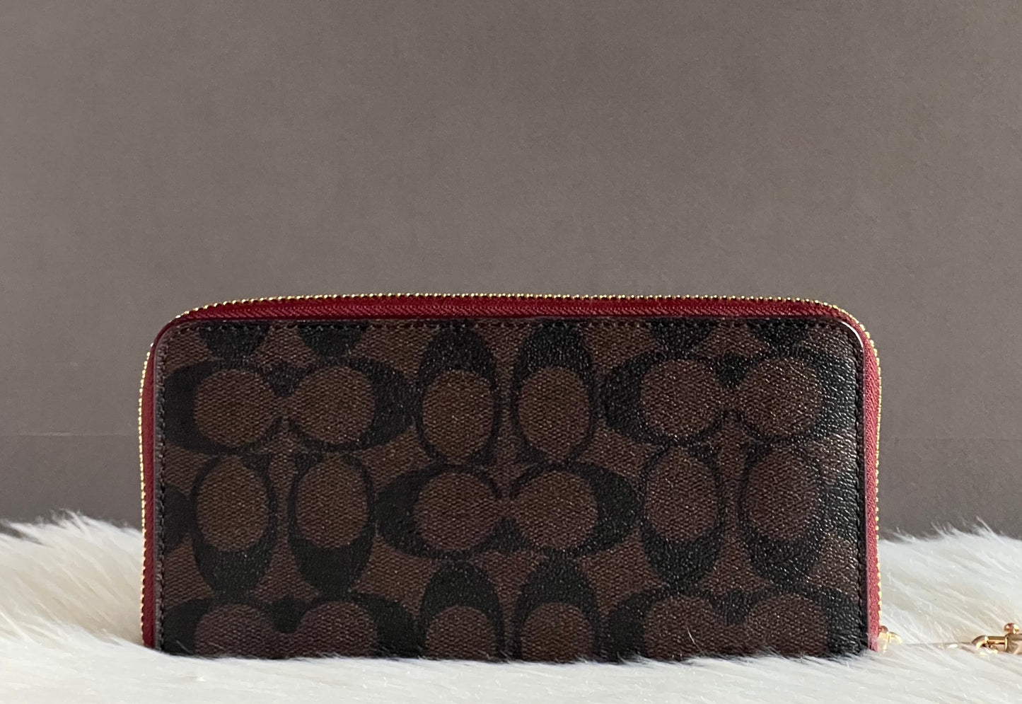 Coach Long Zip Around Wallet In Signature