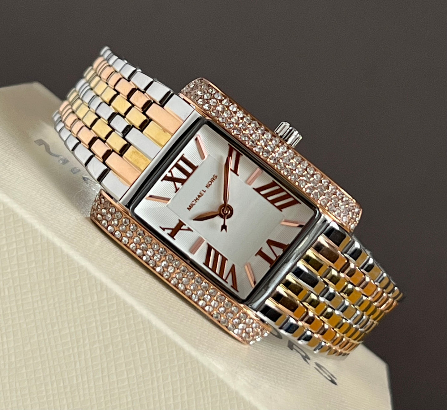 Michael Kors Women’s Emery Tri-Tone Stainless Watch