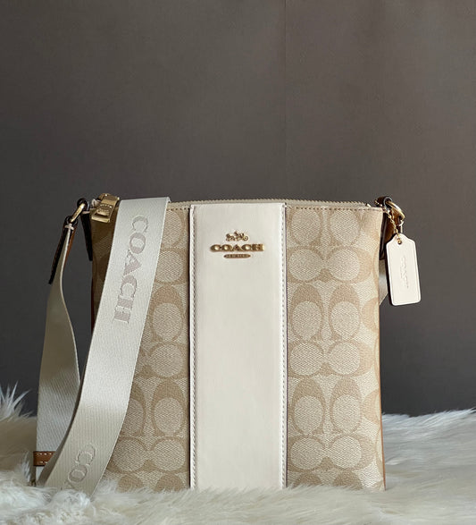 Coach Mini Rowan File Bag in Signature Canvas with Stripe